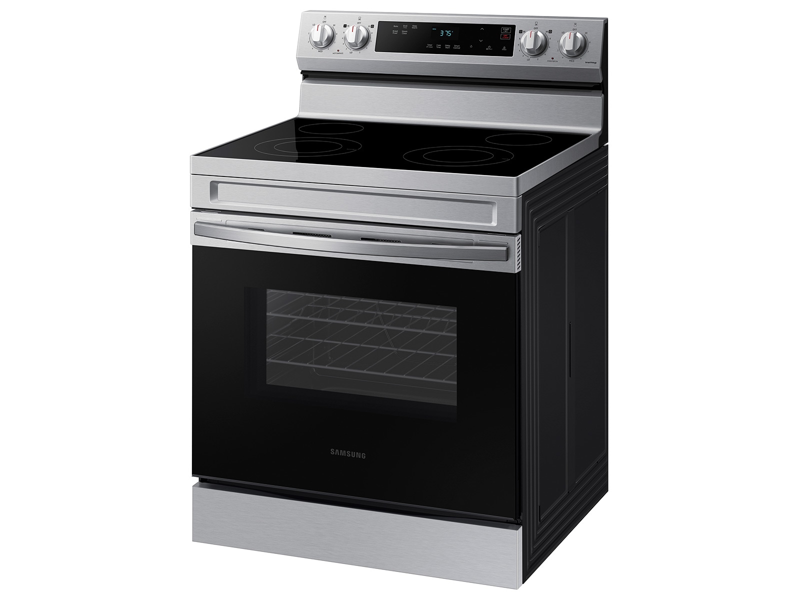 6.3 cu. ft. Smart Freestanding Electric Range with Steam Clean in Stainless Steel Silver