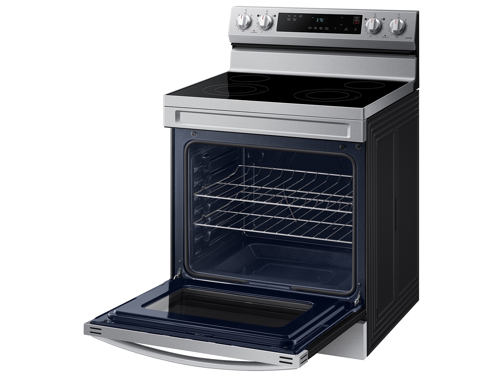 6.3 cu. ft. Smart Freestanding Electric Range with Steam Clean in Stainless Steel Silver