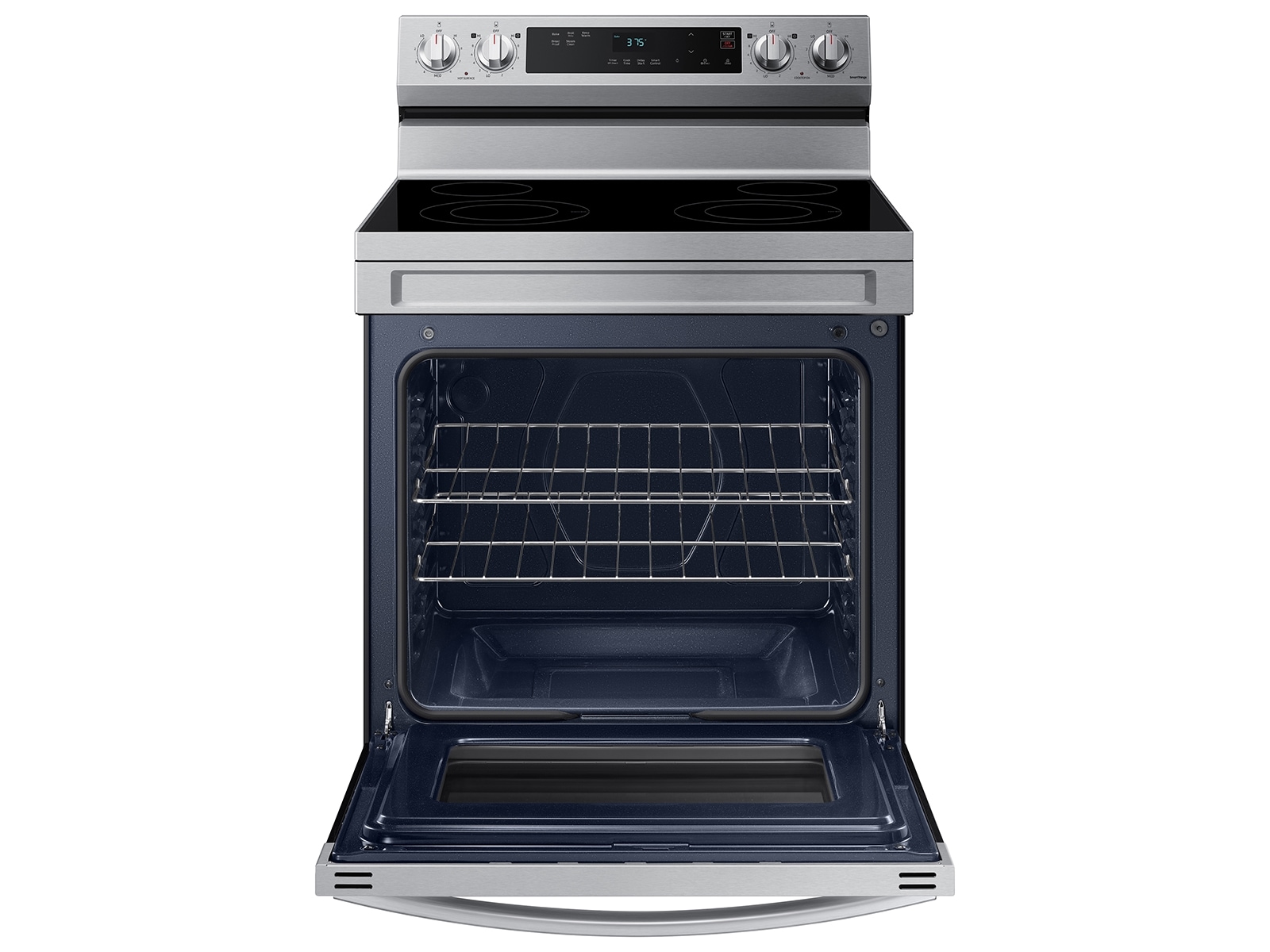 6.3 cu. ft. Smart Freestanding Electric Range with Steam Clean in Stainless Steel Silver