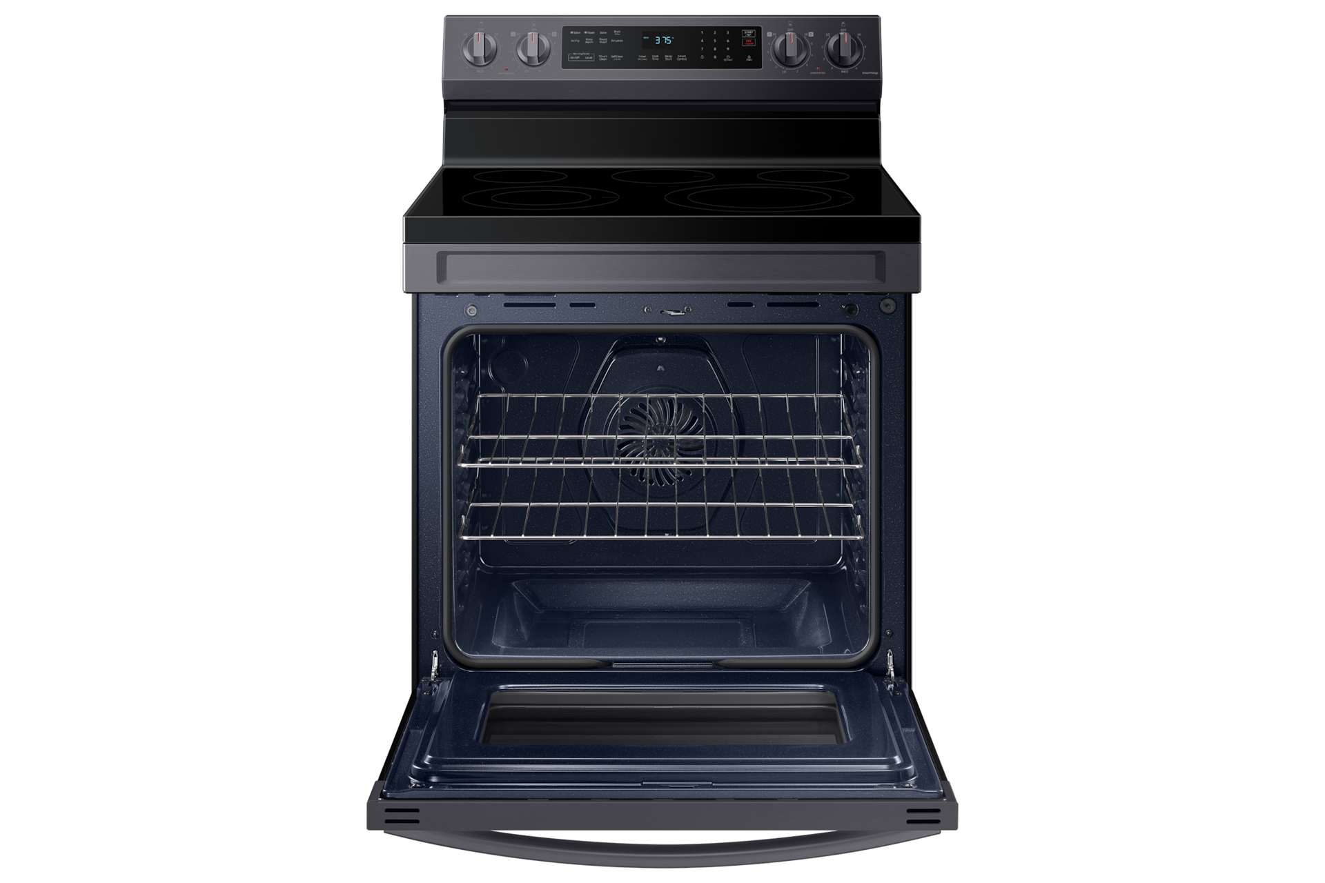 6.3 cu. ft. Smart Freestanding Electric Range with No-Preheat Air Fry &amp; Convection Front-Open2 Black 