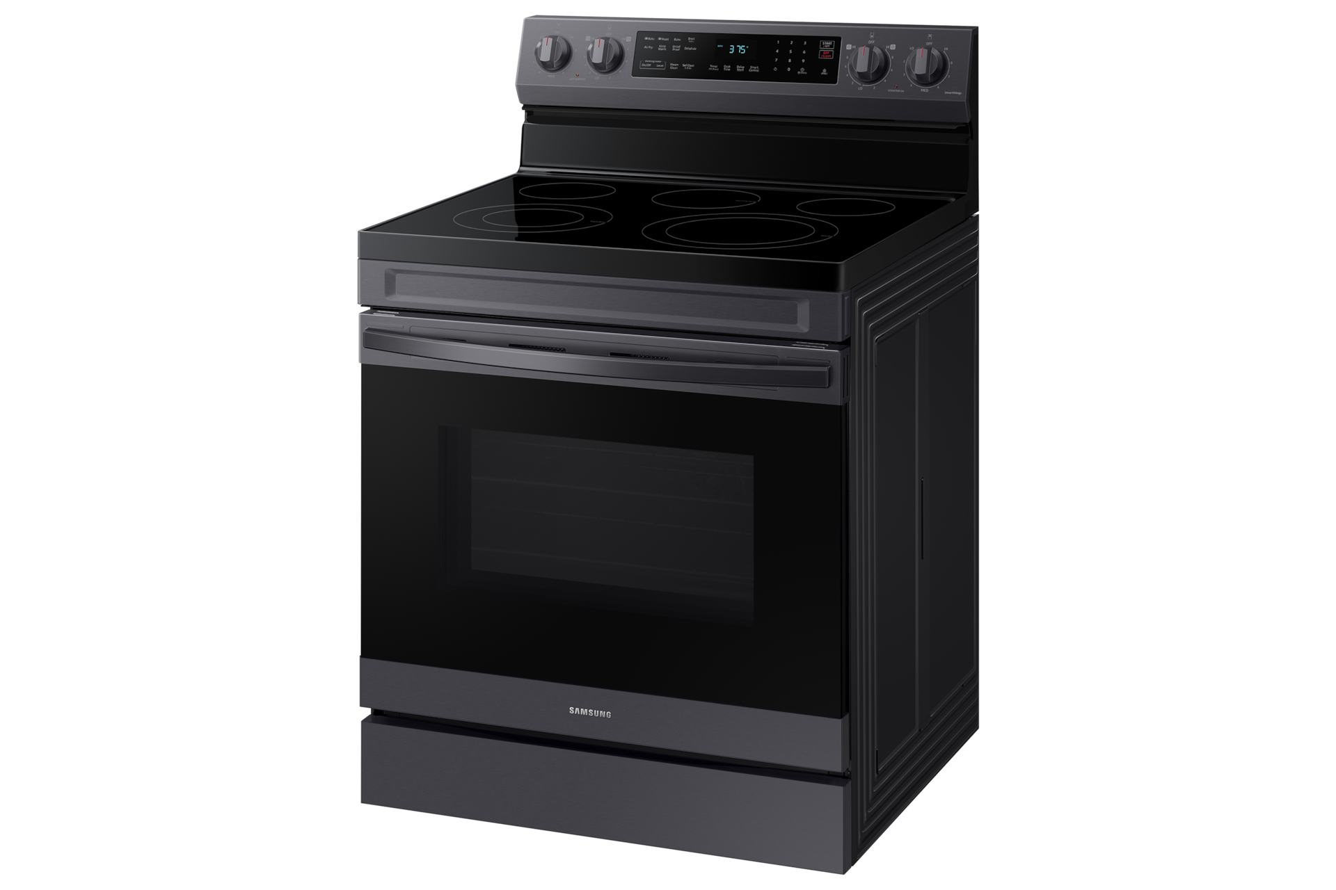 6.3 cu. ft. Smart Freestanding Electric Range with No-Preheat Air Fry &amp; Convection R-Perspective Black 