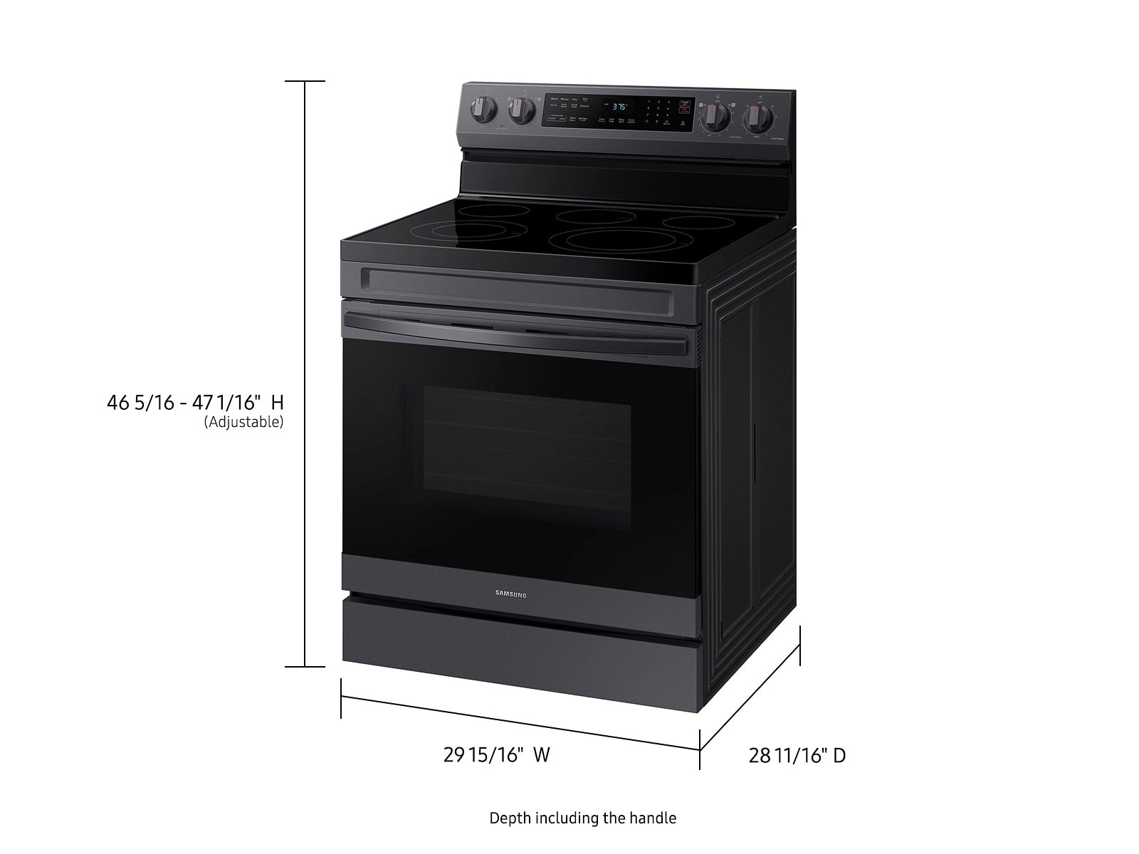 6.3 cu. ft. Smart Freestanding Electric Range with No-Preheat Air Fry &amp; Convection in Black Stainless Steel Black
