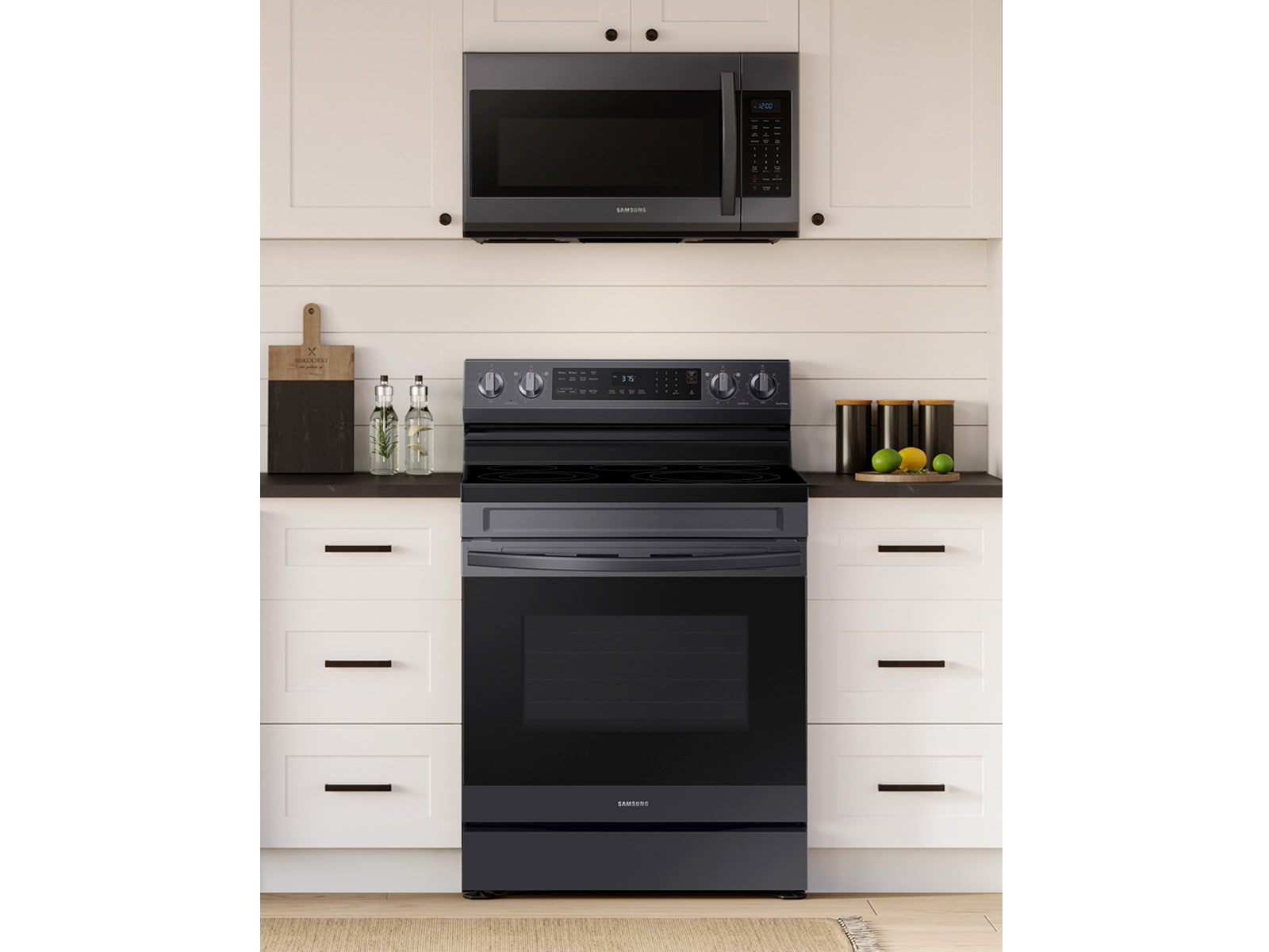 6.3 cu. ft. Smart Freestanding Electric Range with No-Preheat Air Fry &amp; Convection in Black Stainless Steel Black