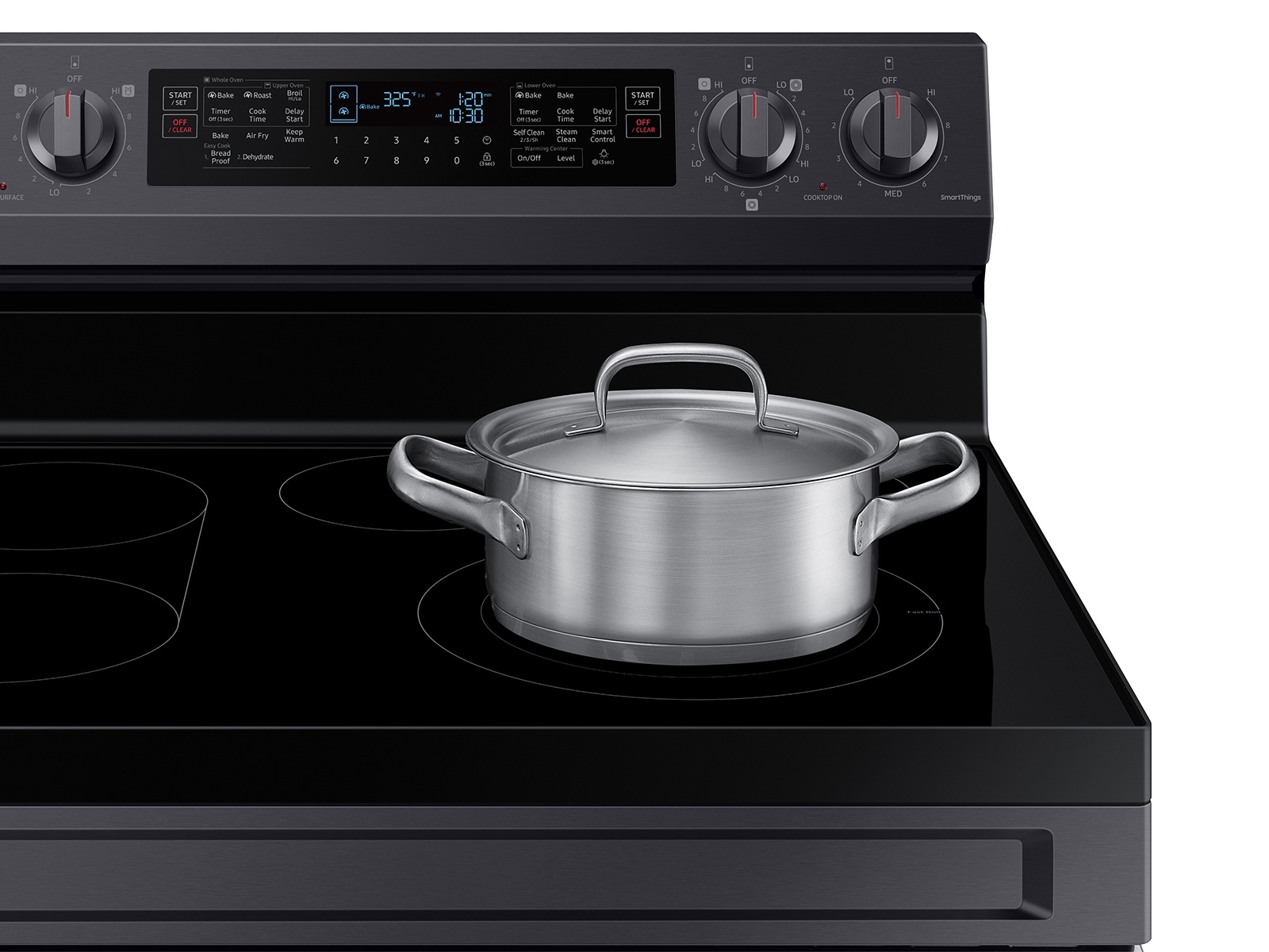 6.3 cu. ft. Smart Freestanding Electric Range with Flex Duo™, No-Preheat Air Fry &amp; Griddle in Black Stainless Steel Top2 Black 