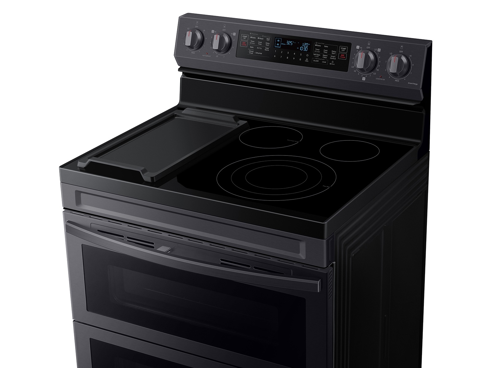 6.3 cu. ft. Smart Freestanding Electric Range with Flex Duo™, No-Preheat Air Fry &amp; Griddle in Black Stainless Steel Detail1 Black 