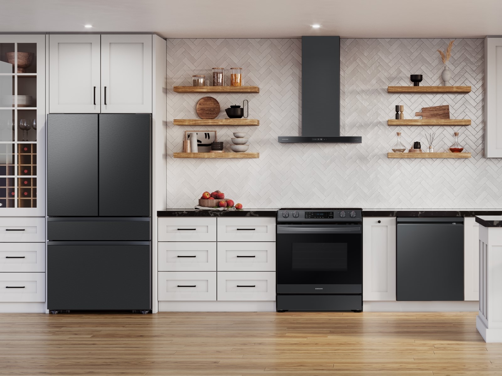 Bespoke Smart Wall Mount Hood Extension Kit in Black Stainless Steel - 6000 Series Black