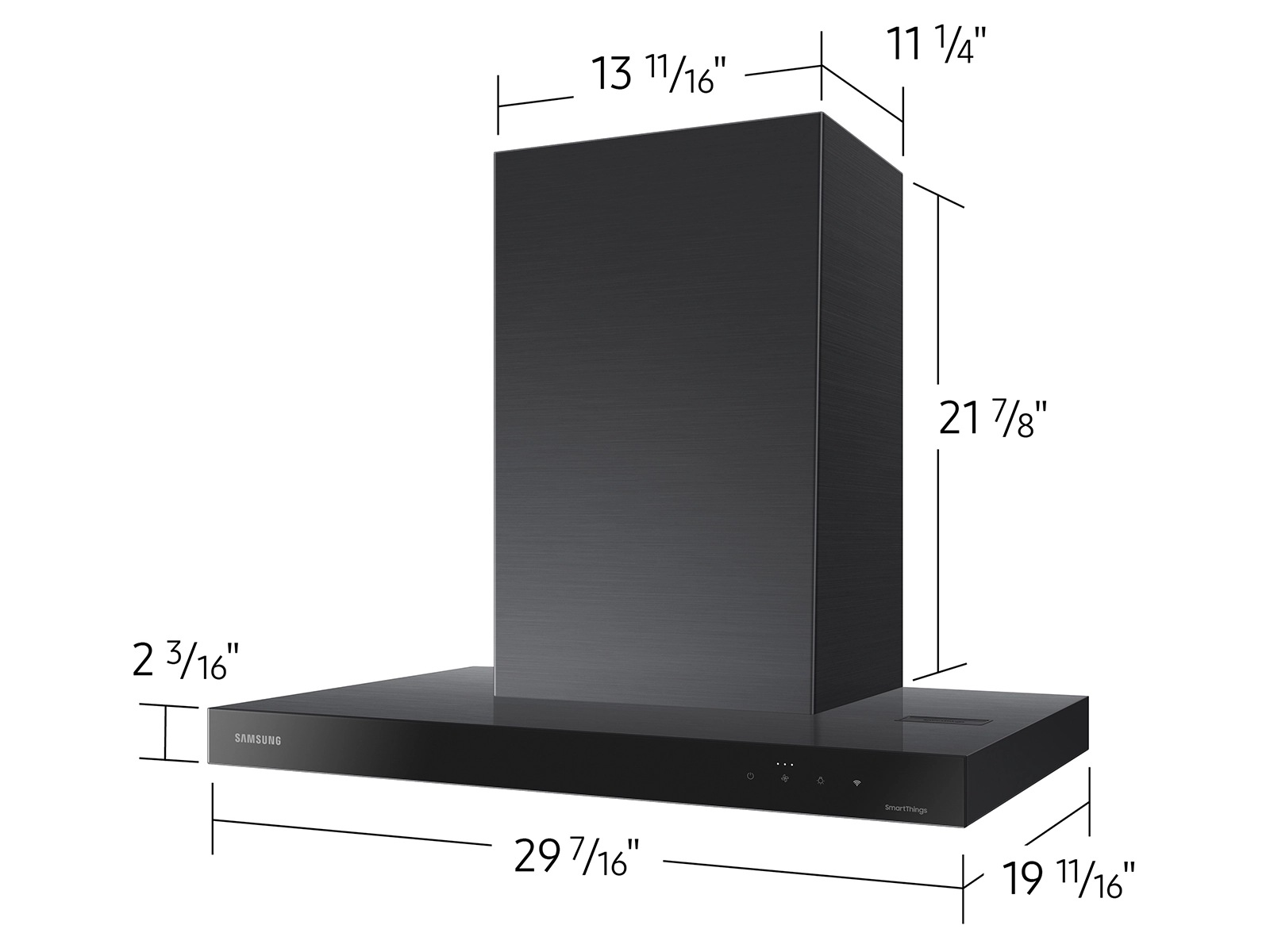 30" Bespoke Smart Wall Mount Hood in Clean R-Perspective Glam Deep Charcoal 