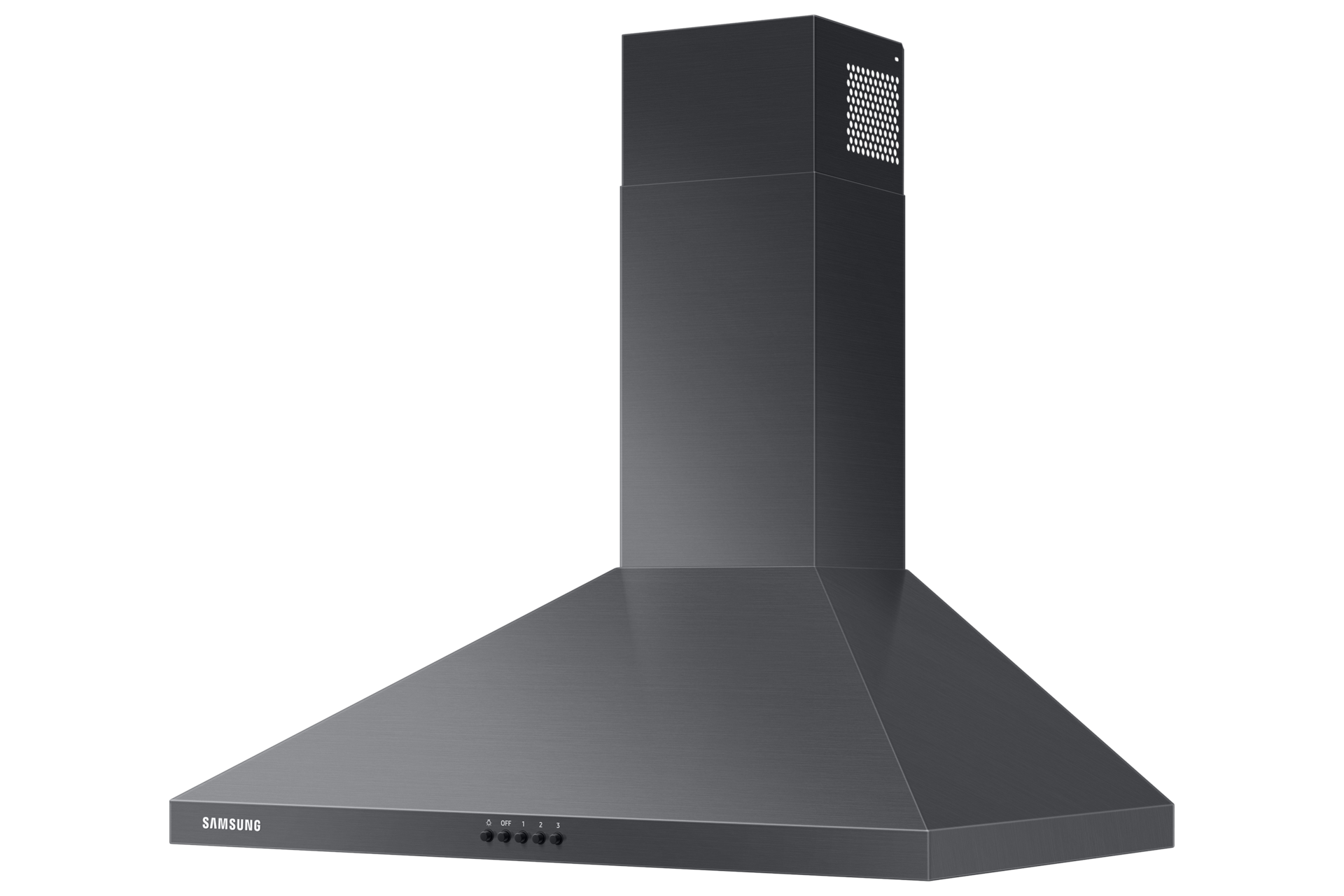 30" Wall Mount Hood in Stainless Steel R-Perspective Black 