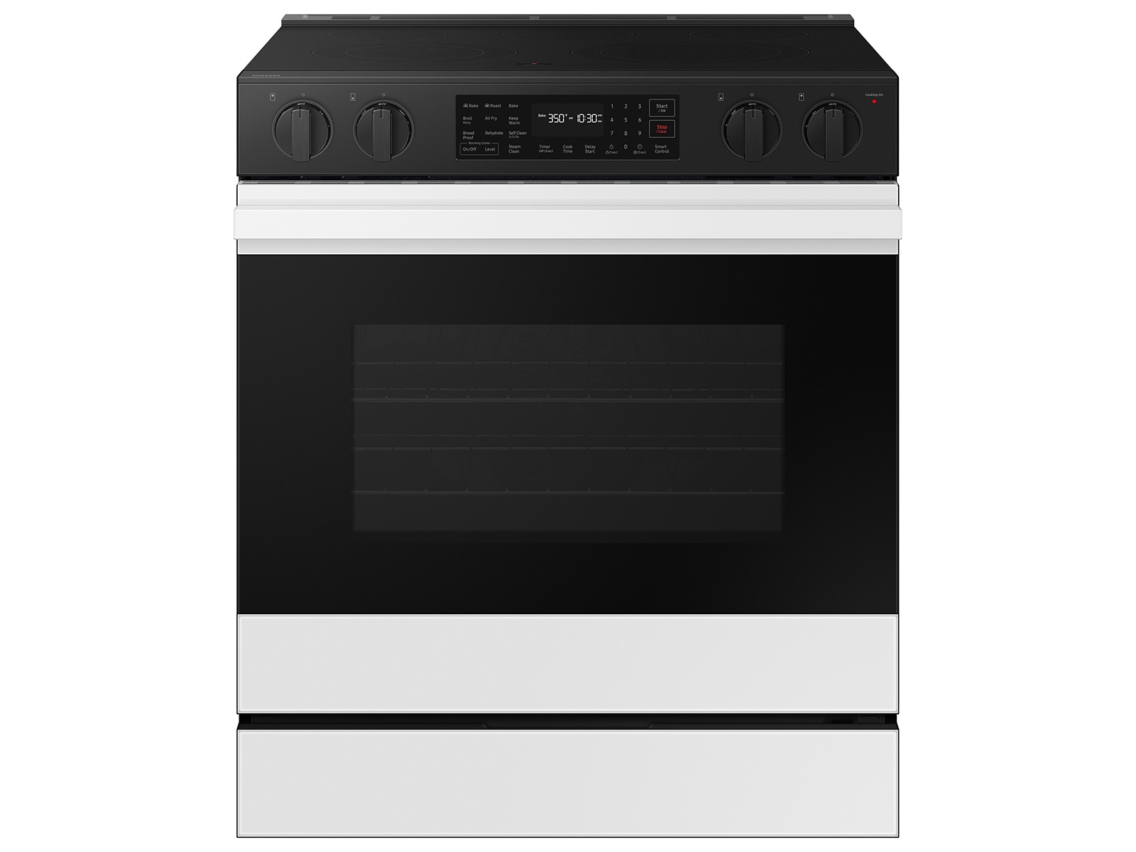 Bespoke 6.3 cu. ft. Smart Slide-In Electric Range with Air Fry & Precision Knobs in White Glass