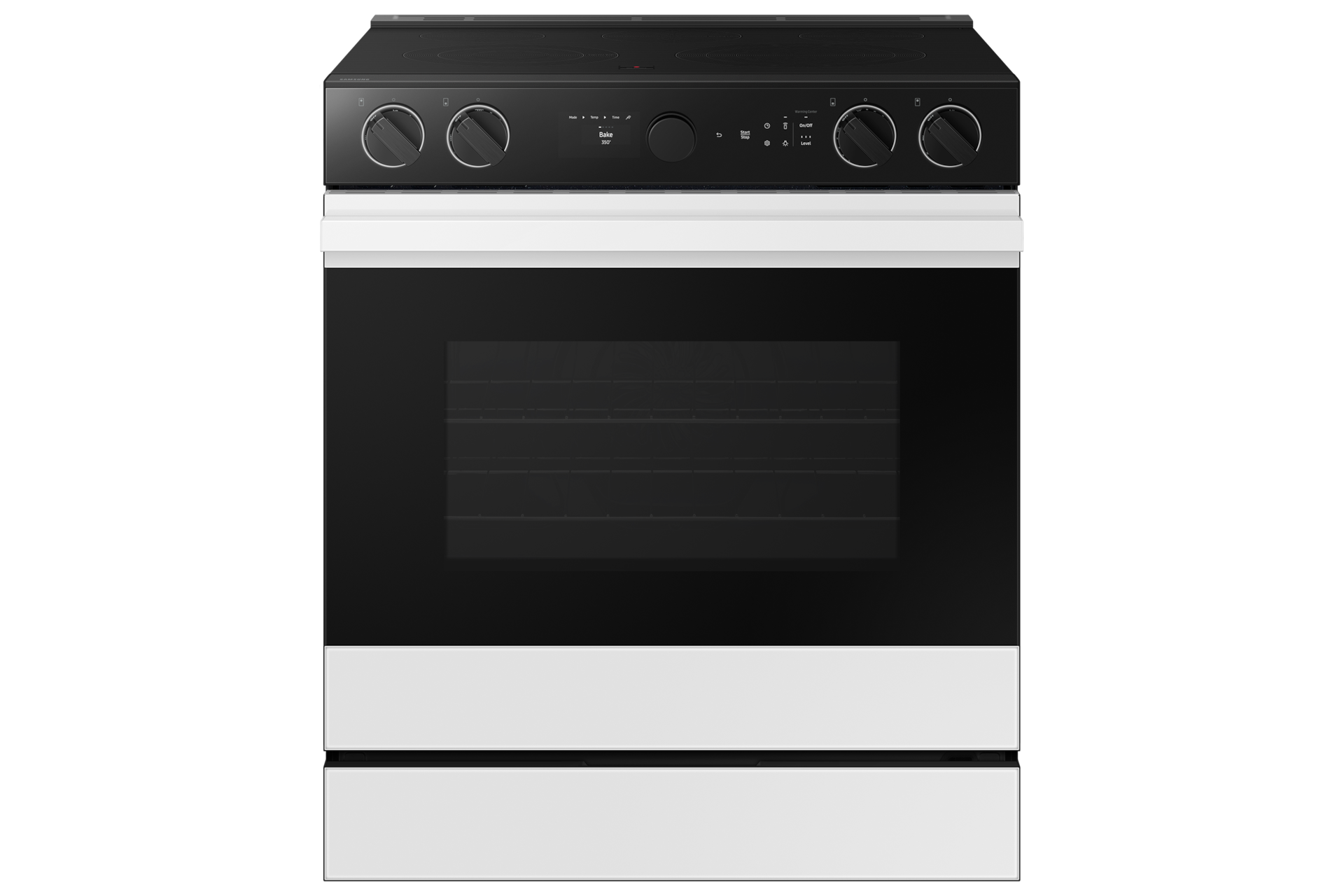 Bespoke 6.3 cu. ft. Smart Slide-In Electric Range with Smart Oven Camera & Illuminated Precision Knobs in White Glass