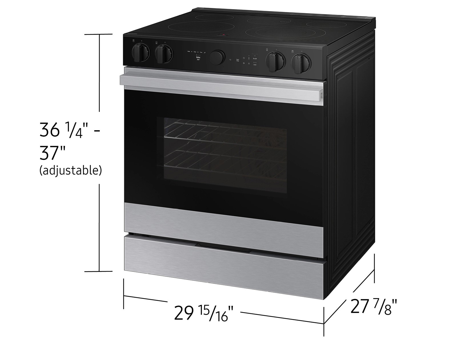 Bespoke 6.3 cu. ft. Smart Slide-In ENERGY STAR® Certified Electric Range with Air Fry in Stainless Steel Stainless Steel