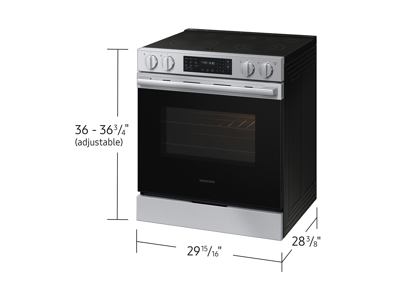 Bespoke Smart Slide-in Electric Range Pro Style Design | Air Fry Max Precision Knobs Fingerprint Resistant Stainless Steel