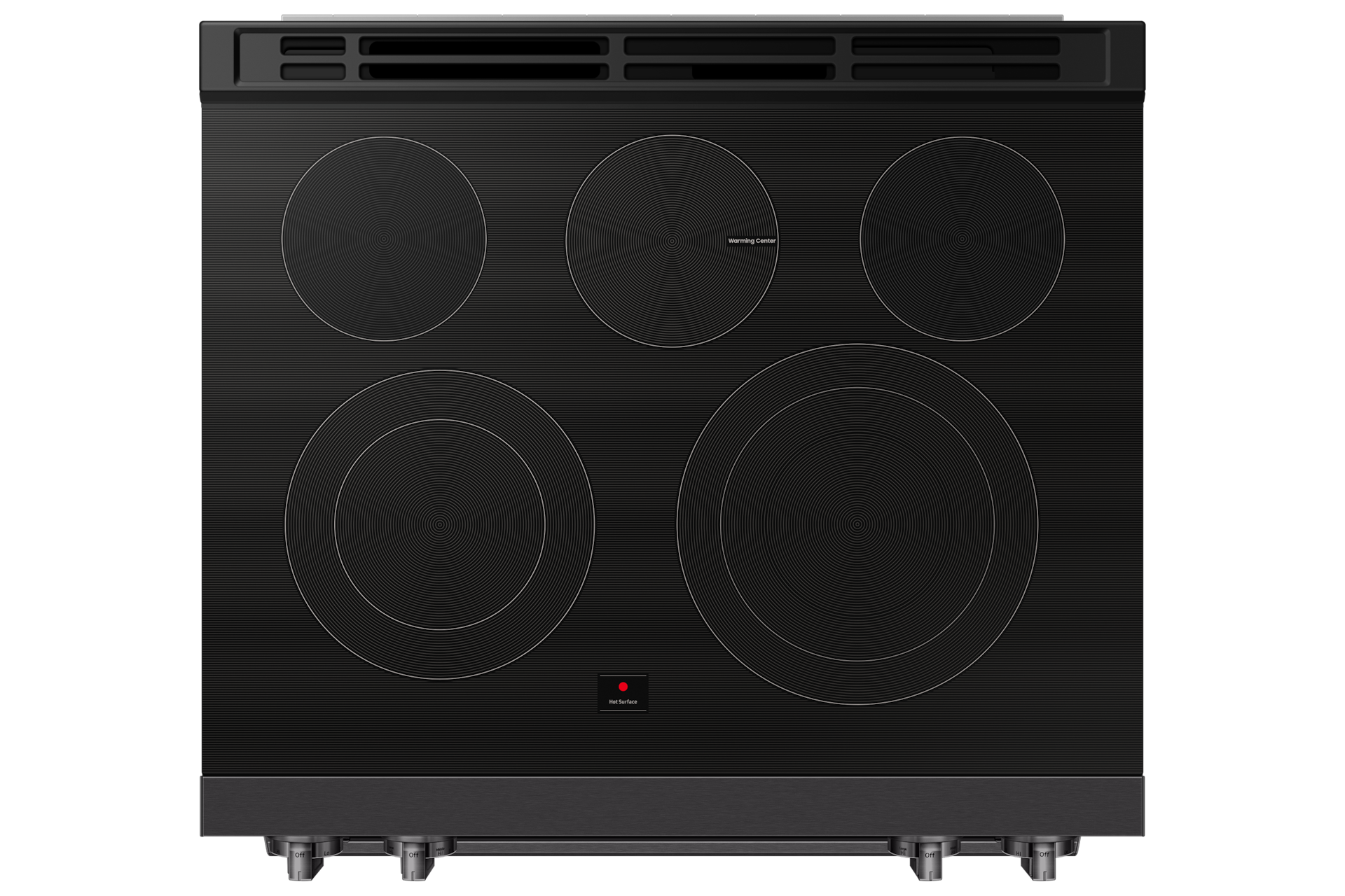 Top view of Bespoke Smart Slide-In Electric Range with No Preheat Air Fry Max and True Convection | Samsung US