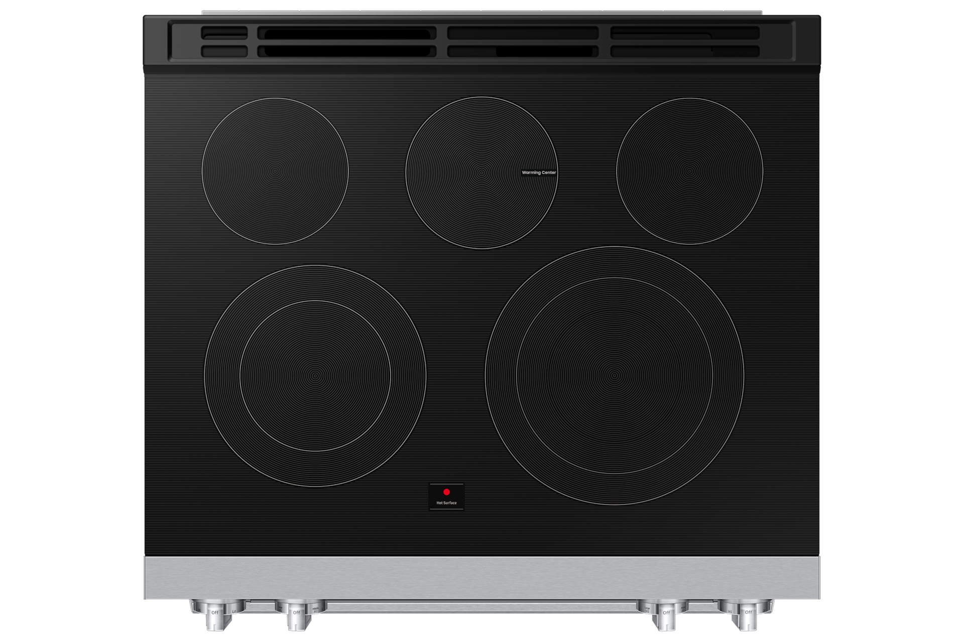 Top view of Bespoke Smart Slide-In Electric Range with No Preheat Air Fry Max and True Convection | Samsung US