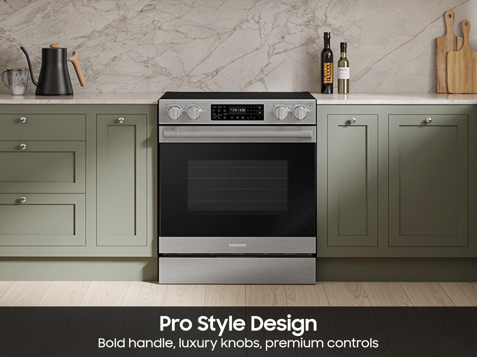 Bespoke Smart Slide-in Electric Range Pro Style Design | Air Fry Max True Convection Silver