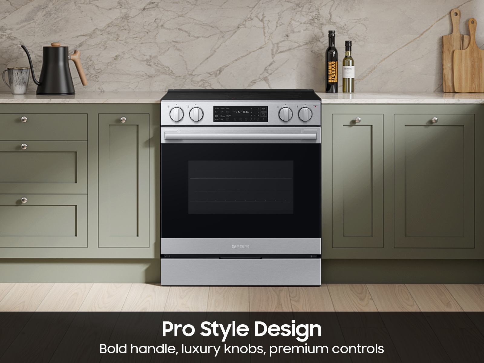 Bespoke Smart Slide-in Electric Range Pro Style Design | Air Fry Max True Convection Silver
