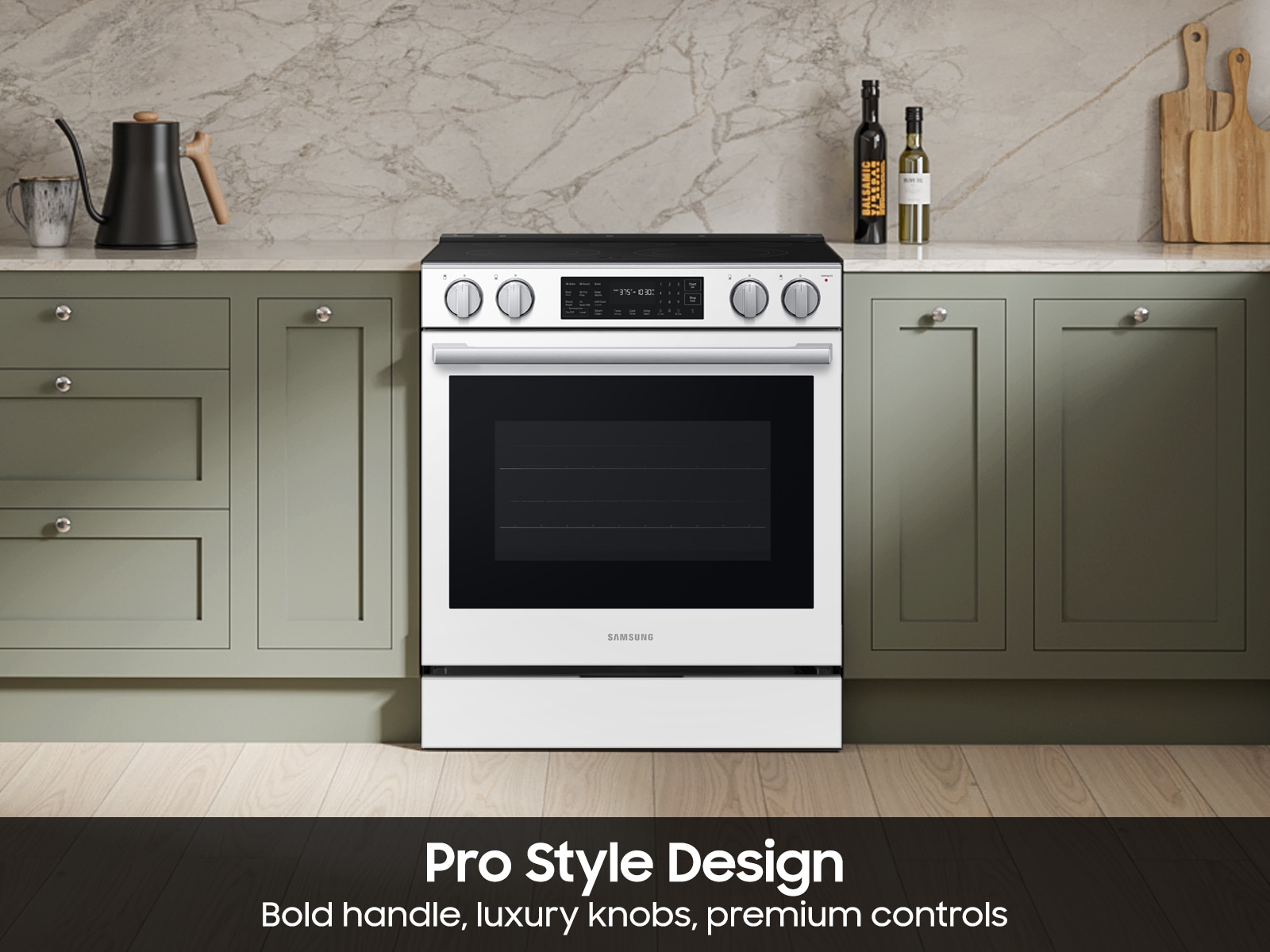  Bespoke Smart Slide-In Electric Range with No Preheat Air Fry Max and True Convection | Samsung US featuring its Pro Style Design