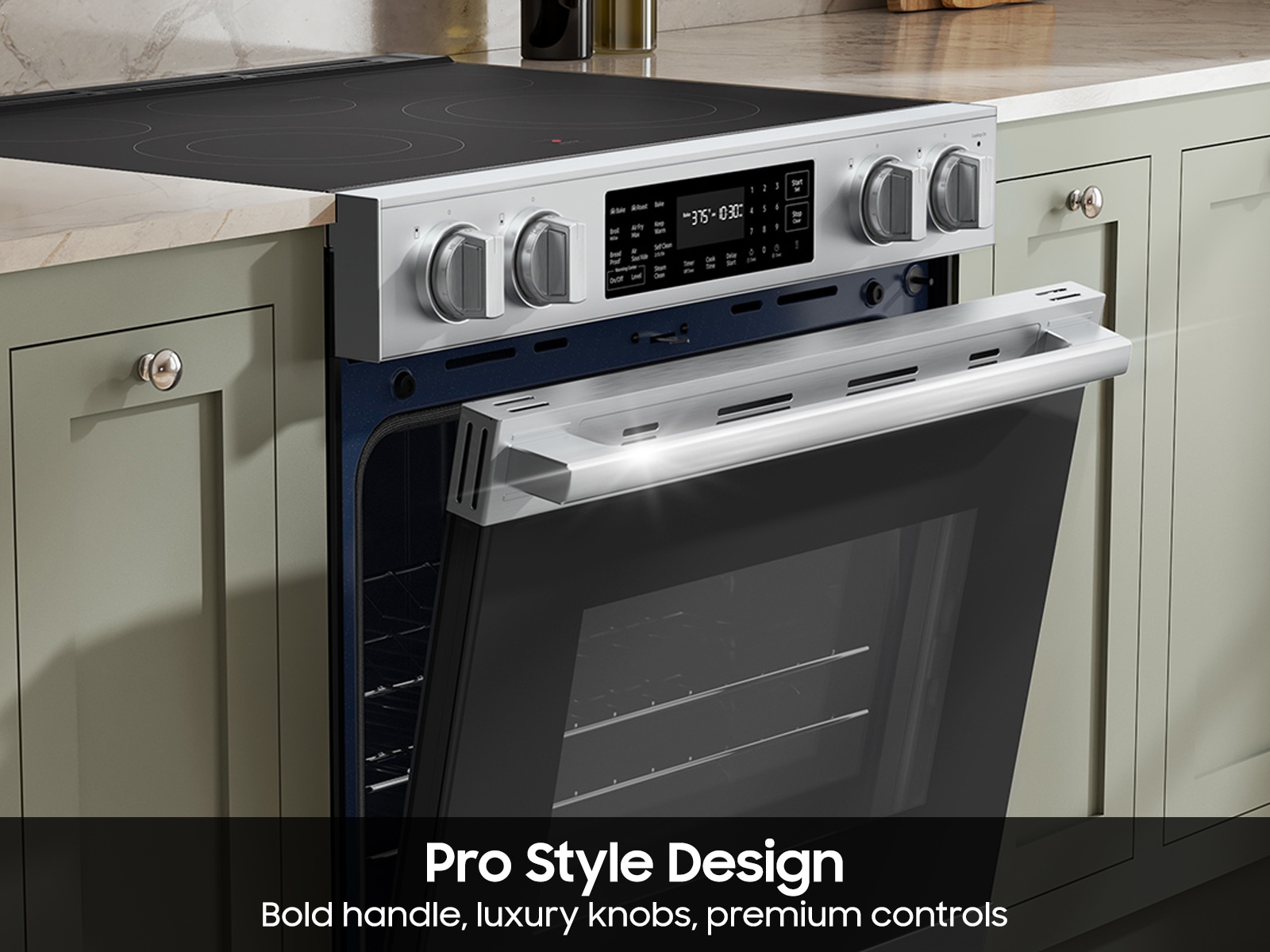 Bespoke Smart Slide-In Electric Range with No Preheat Air Fry Max and True Convection | Samsung US featuring its Pro Style Design