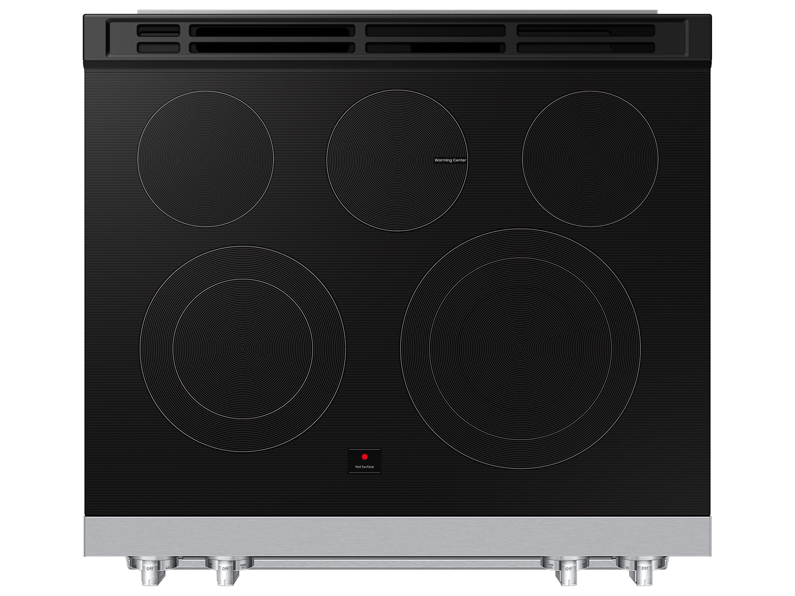 Top view of Bespoke Smart Slide-In Electric Range with No Preheat Air Fry Max and True Convection | Samsung US