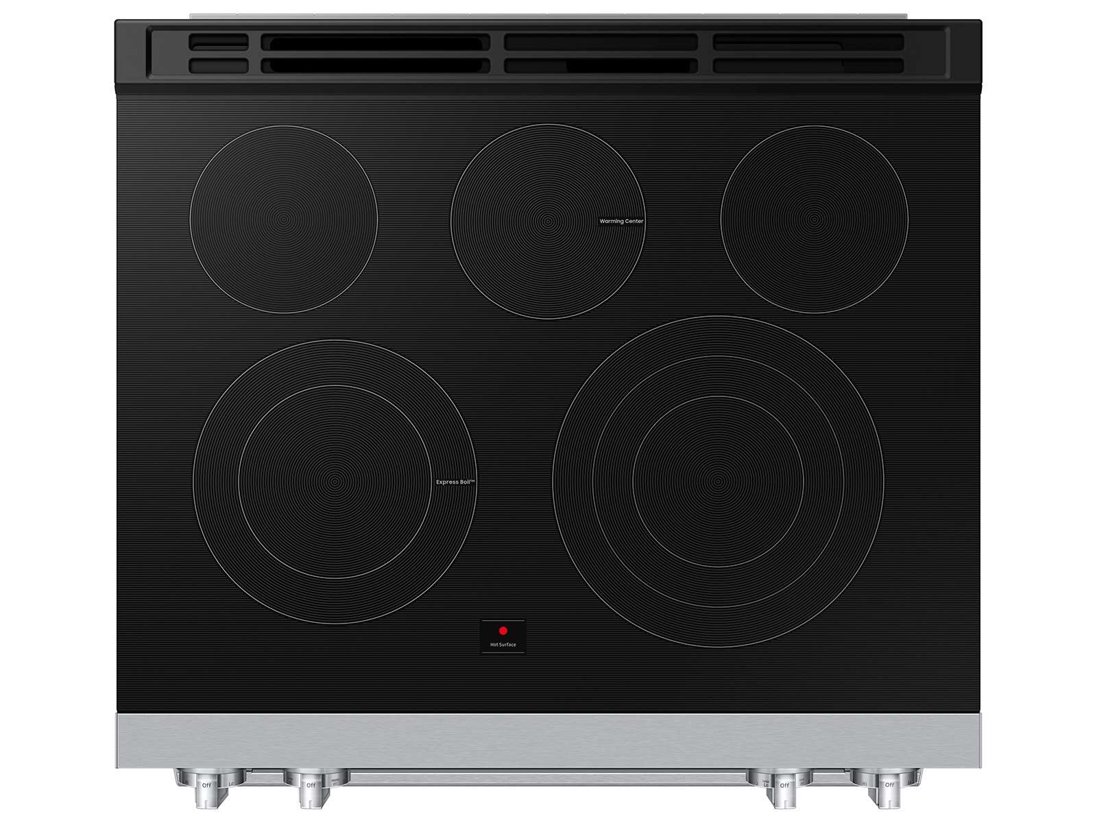 Top view of Bespoke Smart Slide-In Electric Range with Flex Duo™ Oven and Dual True Convection | Samsung US