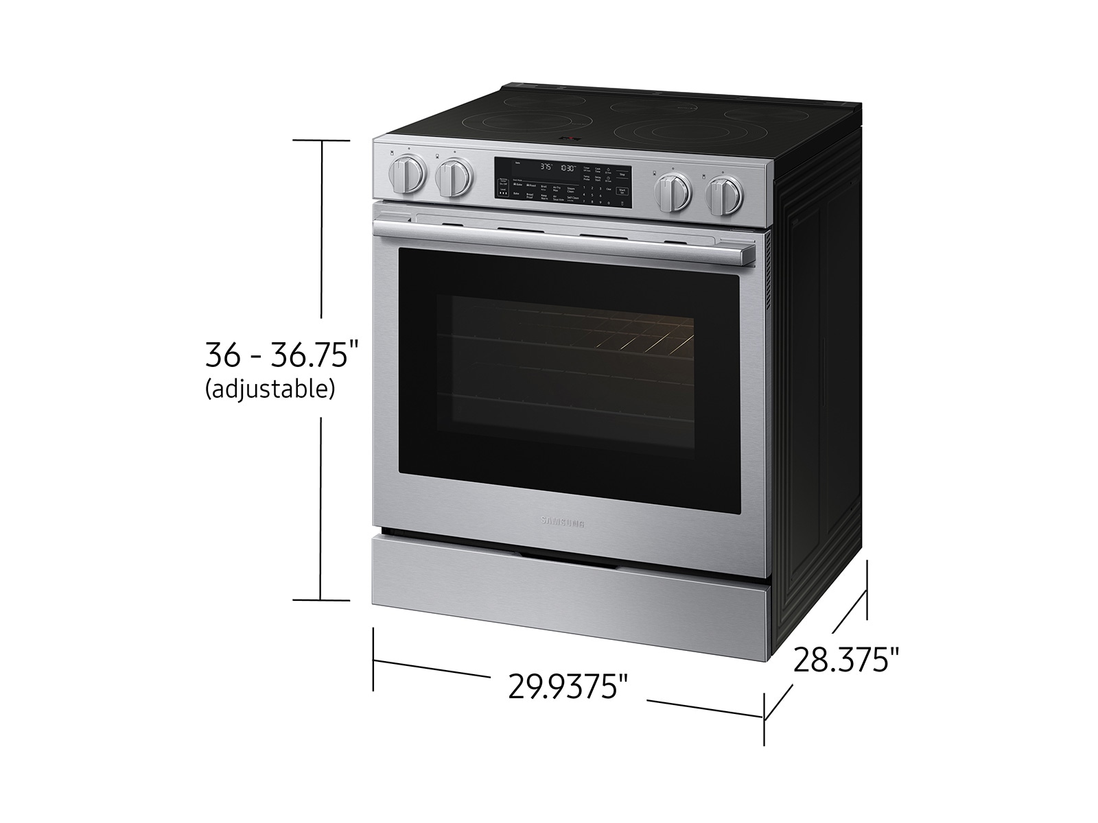 Bespoke Smart Slide-in Electric Range Pro Style Elite Design | Illuminated Knobs Air Fry Max Fingerprint Resistant Stainless Steel