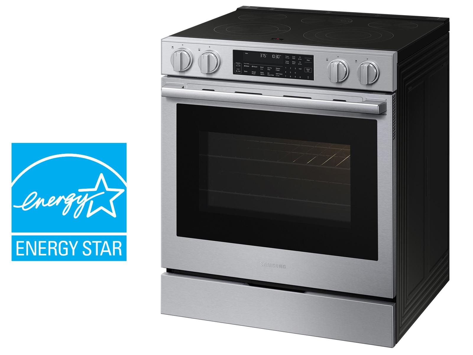  Bespoke Smart Slide-In Electric Range with Illuminated Precision Knobs, No Preheat Air Fry Max and True Convection | Samsung US is Energy Star rated