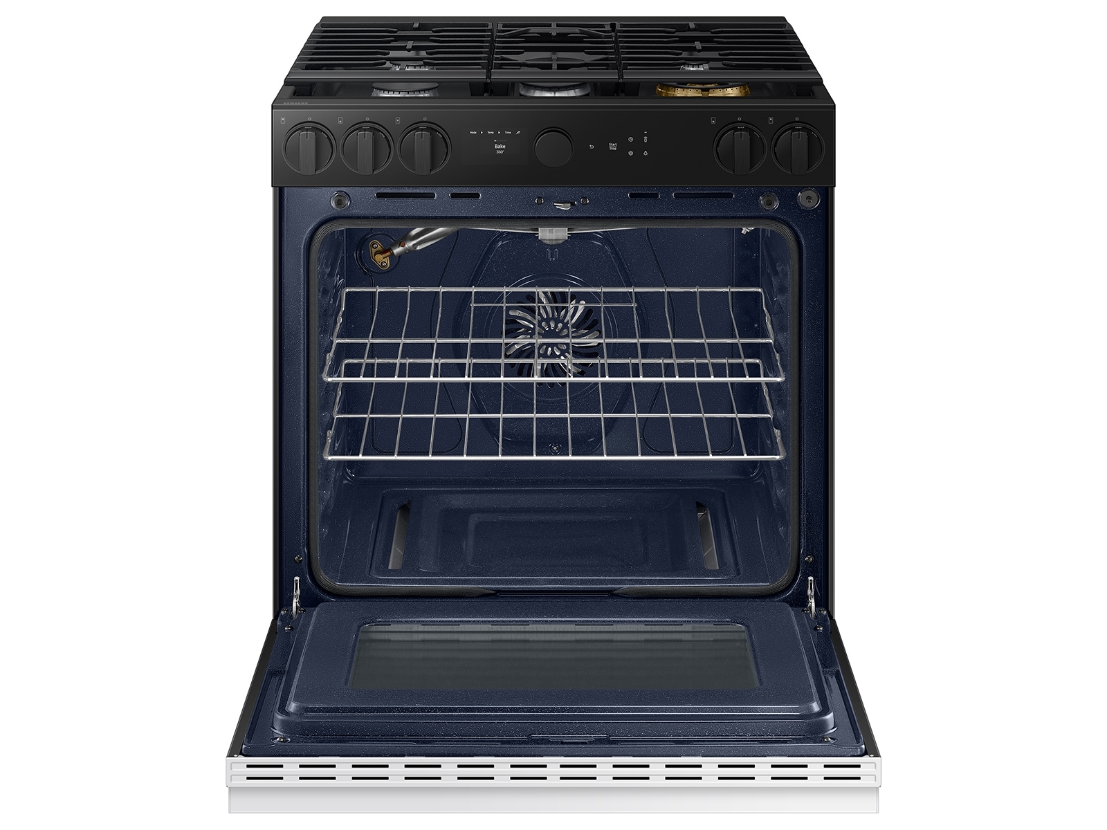 Bespoke 6.0 cu. ft. Smart Slide-In Gas Range with Smart Oven Camera & Illuminated Precision Knobs in White Glass