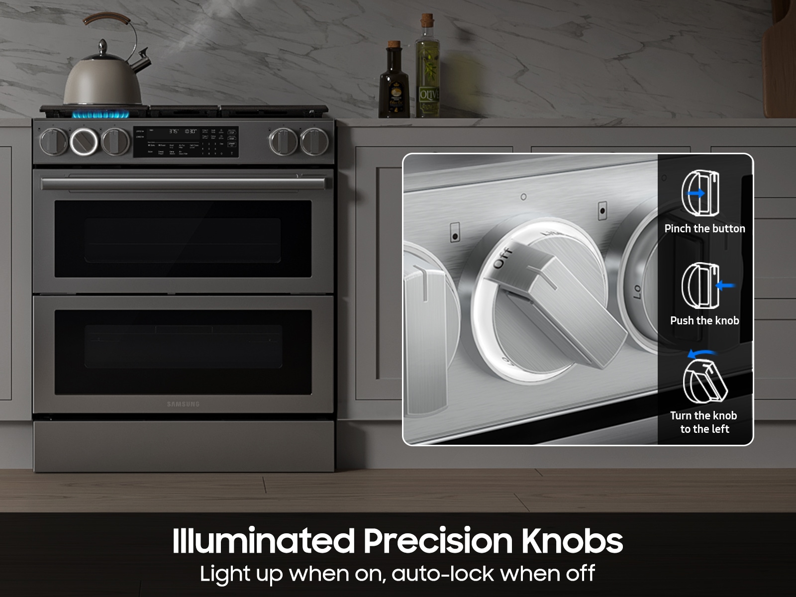 Bespoke Smart Slide-In Gas Range with Flex Duo™ Oven and Dual True Convection | Samsung US featuring Air Fry Max