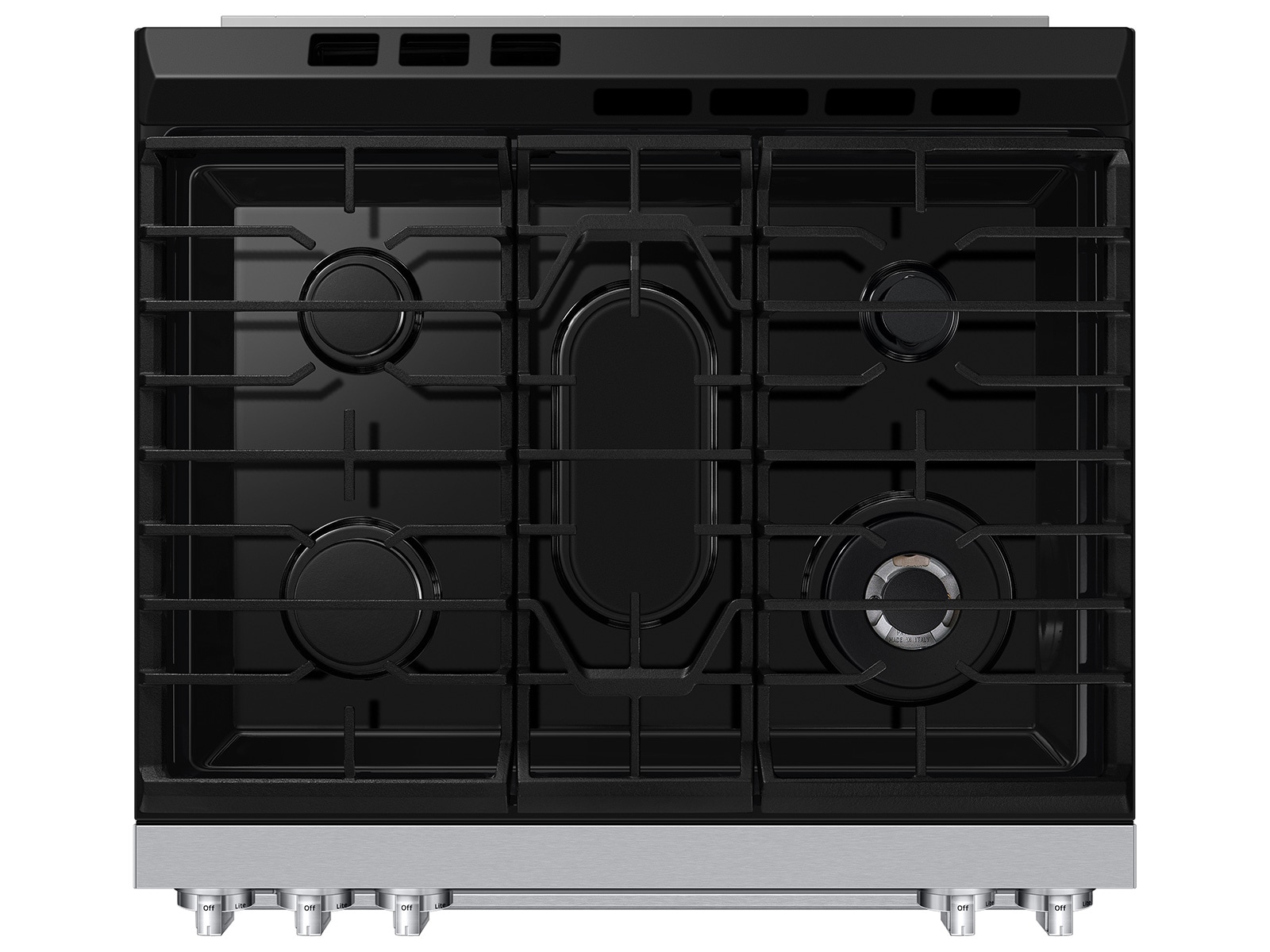 Top view of Bespoke Smart Slide-In Gas Range with Flex Duo™ Oven and Dual True Convection | Samsung US
