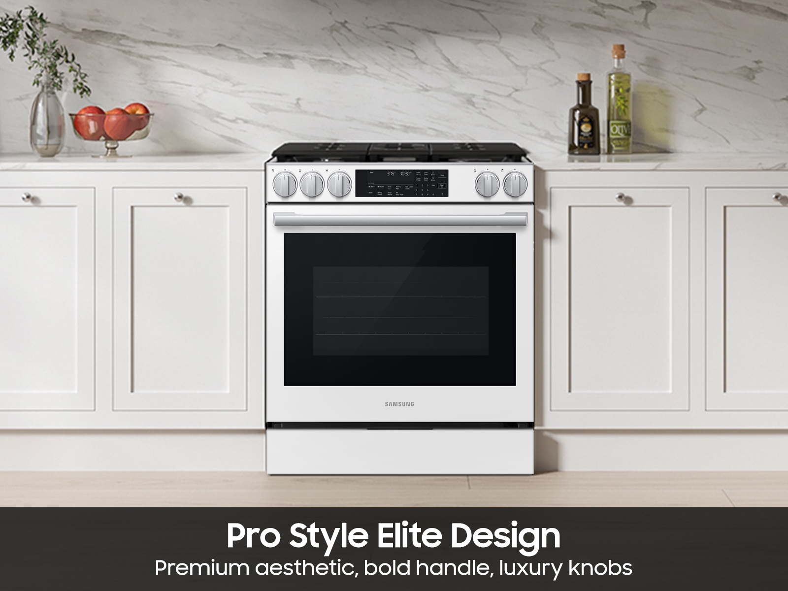 Bespoke Smart Slide-In Gas Range with Illuminated Precision Knobs, No Preheat Air Fry Max and True Convection | Samsung US featuring its Pro Style Design