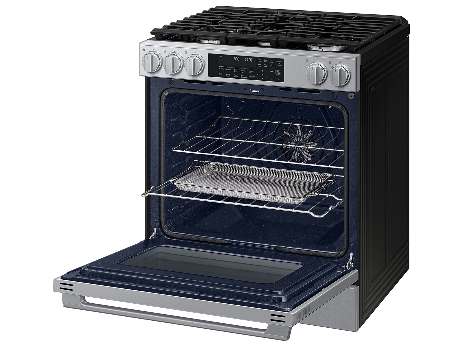 Bespoke Smart Slide-in Dual Fuel Range Pro Style Elite Design | Illuminated Knobs | Air Fry Max Fingerprint Resistant Stainless Steel