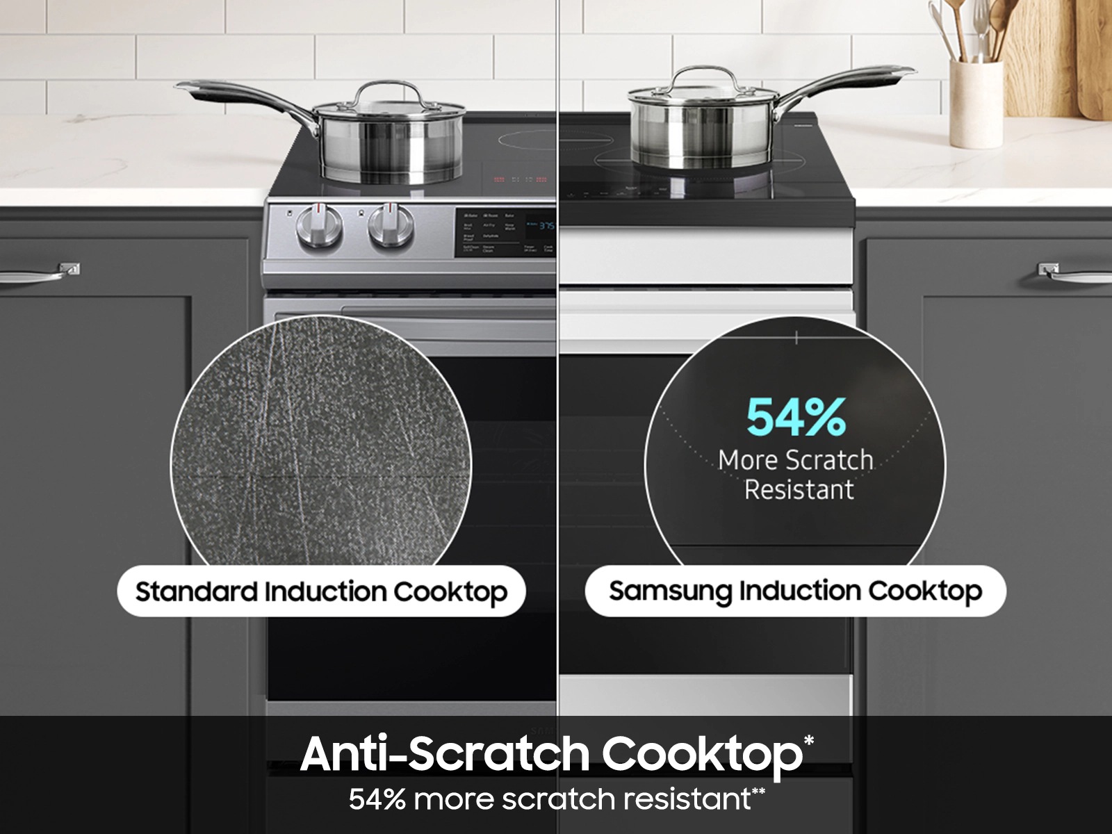 Bespoke Smart Slide-In Induction Range 6.3 cu. ft. in White Glass with ...