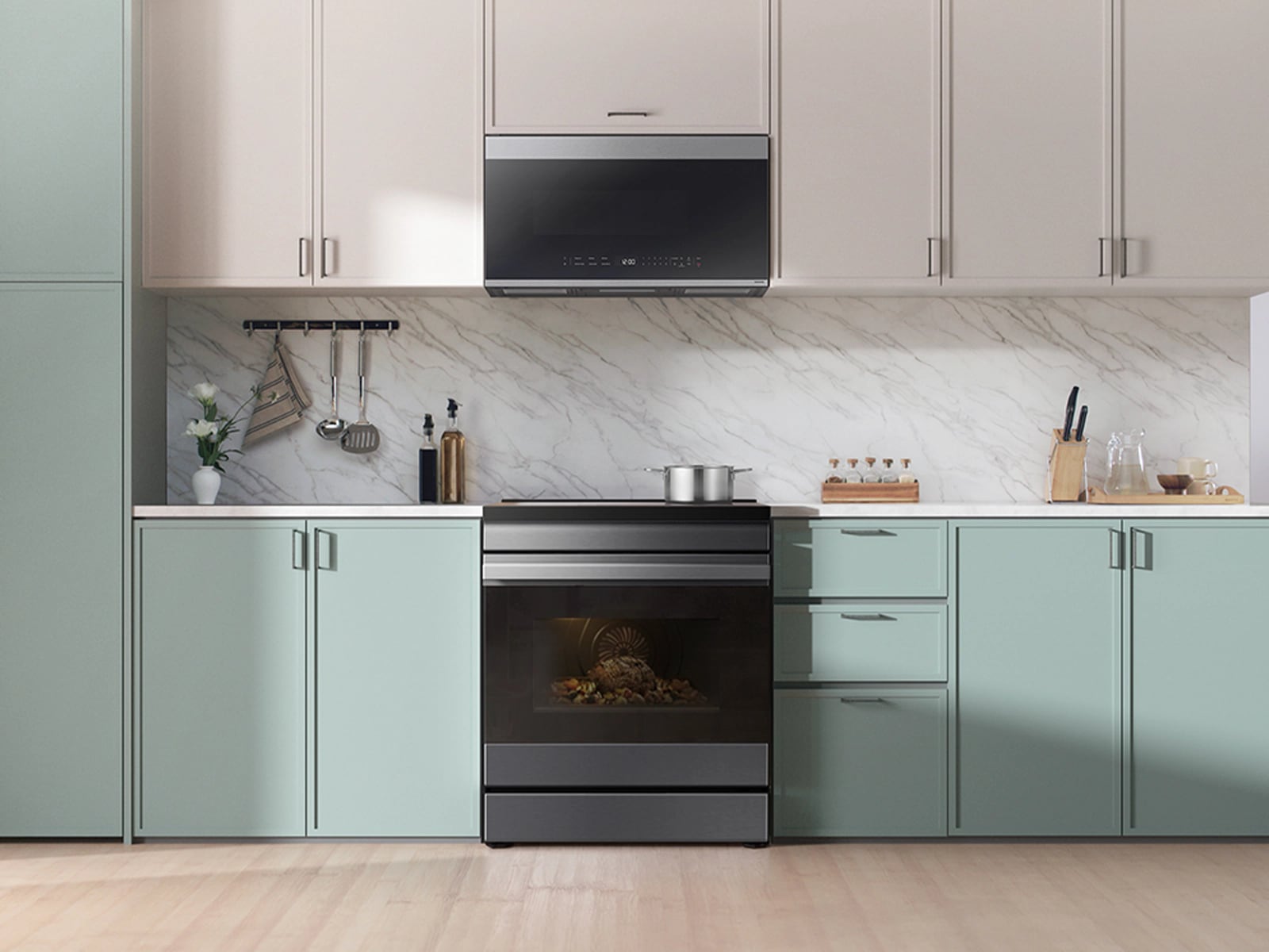 Bespoke Smart Slide-In Induction Range 6.3 cu. ft. in Matte Black Steel ...