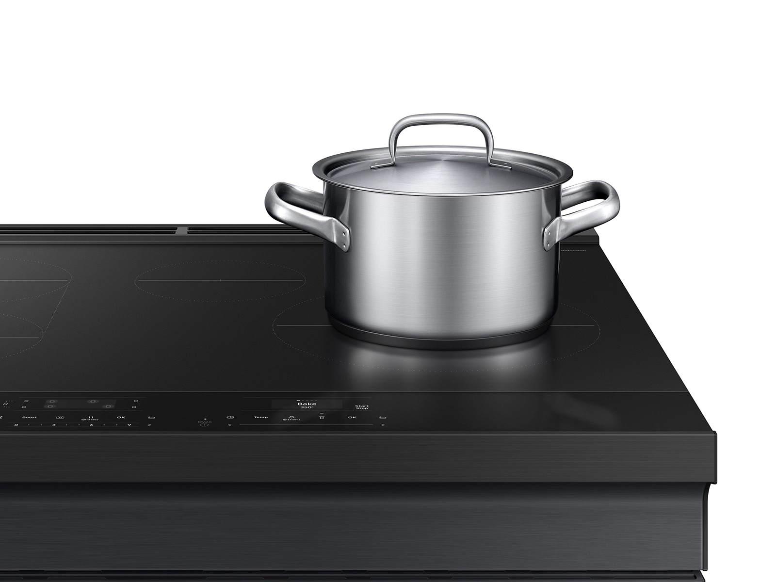 Bespoke Smart Slide-In Induction Range 6.3 cu. ft. in Matte Black Steel ...