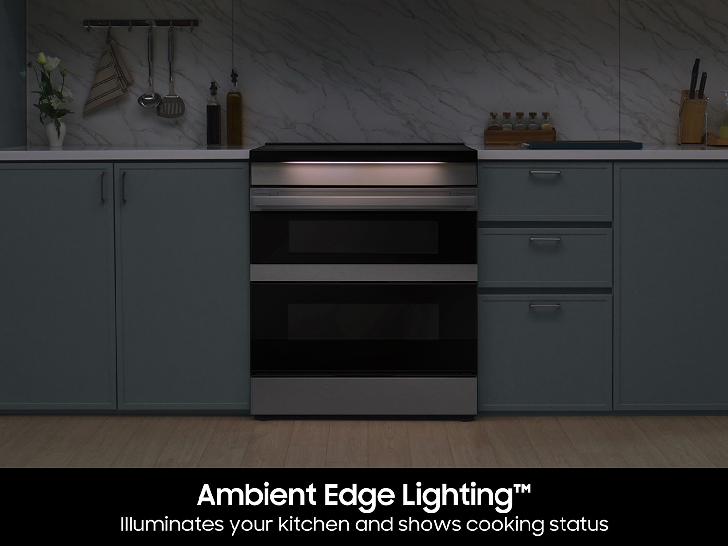 Bespoke Smart Slide-In Induction Range 6.3 cu. ft. with Flex Duo & Ambient Edge Lighting in Stainless Steel Ranges