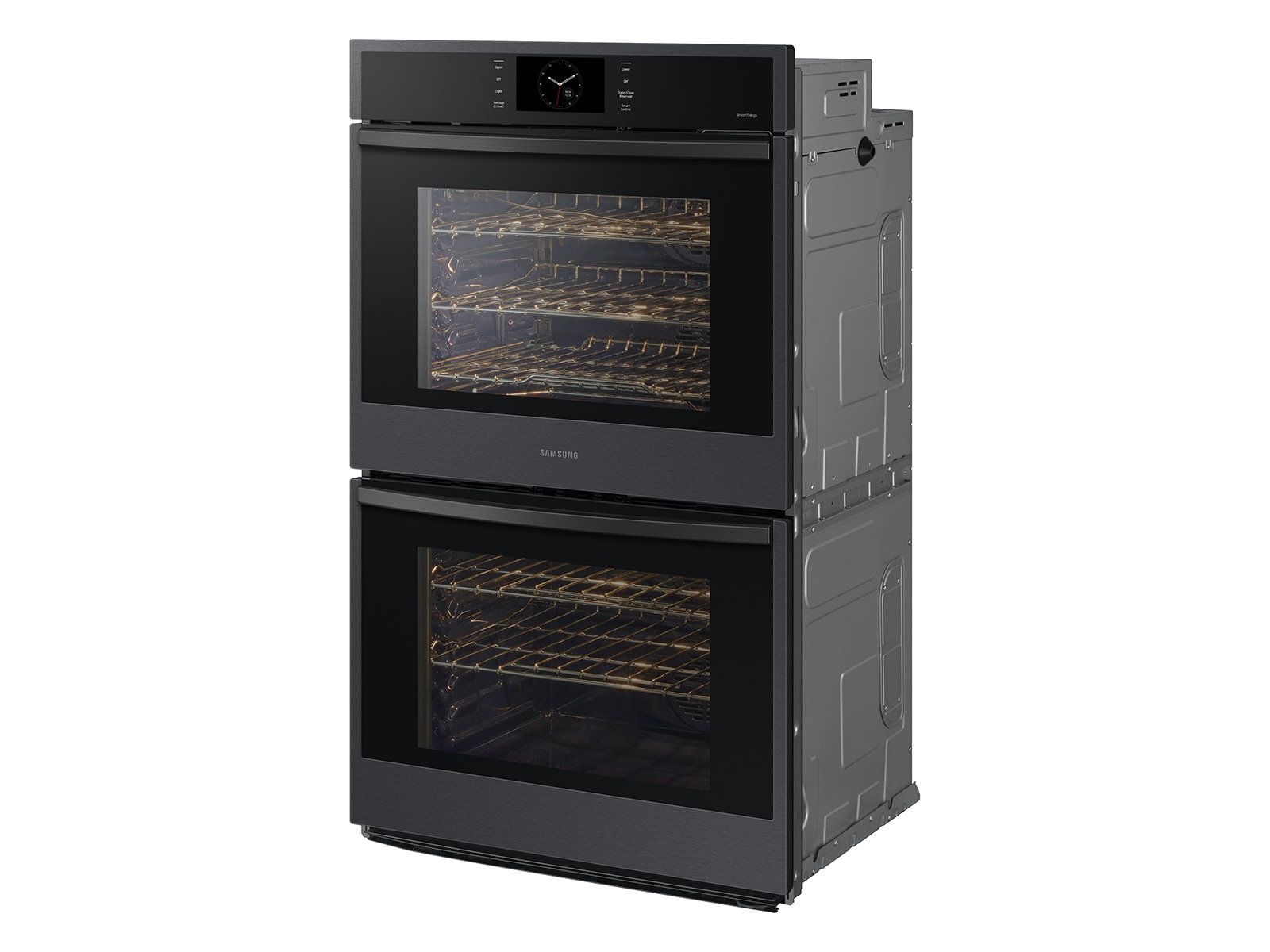 30” Double Wall Oven with Steam Cook in Matte Black Steel