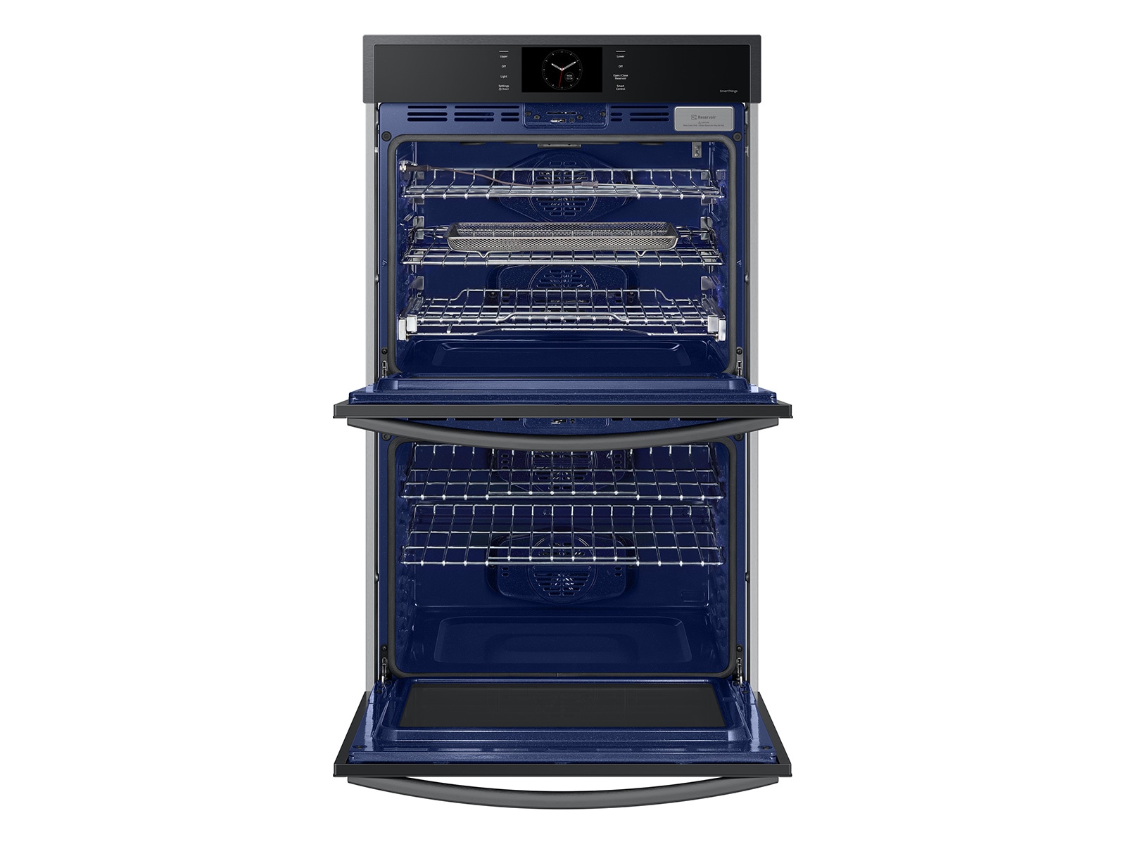 30” Double Wall Oven with Steam Cook in Matte Black Steel
