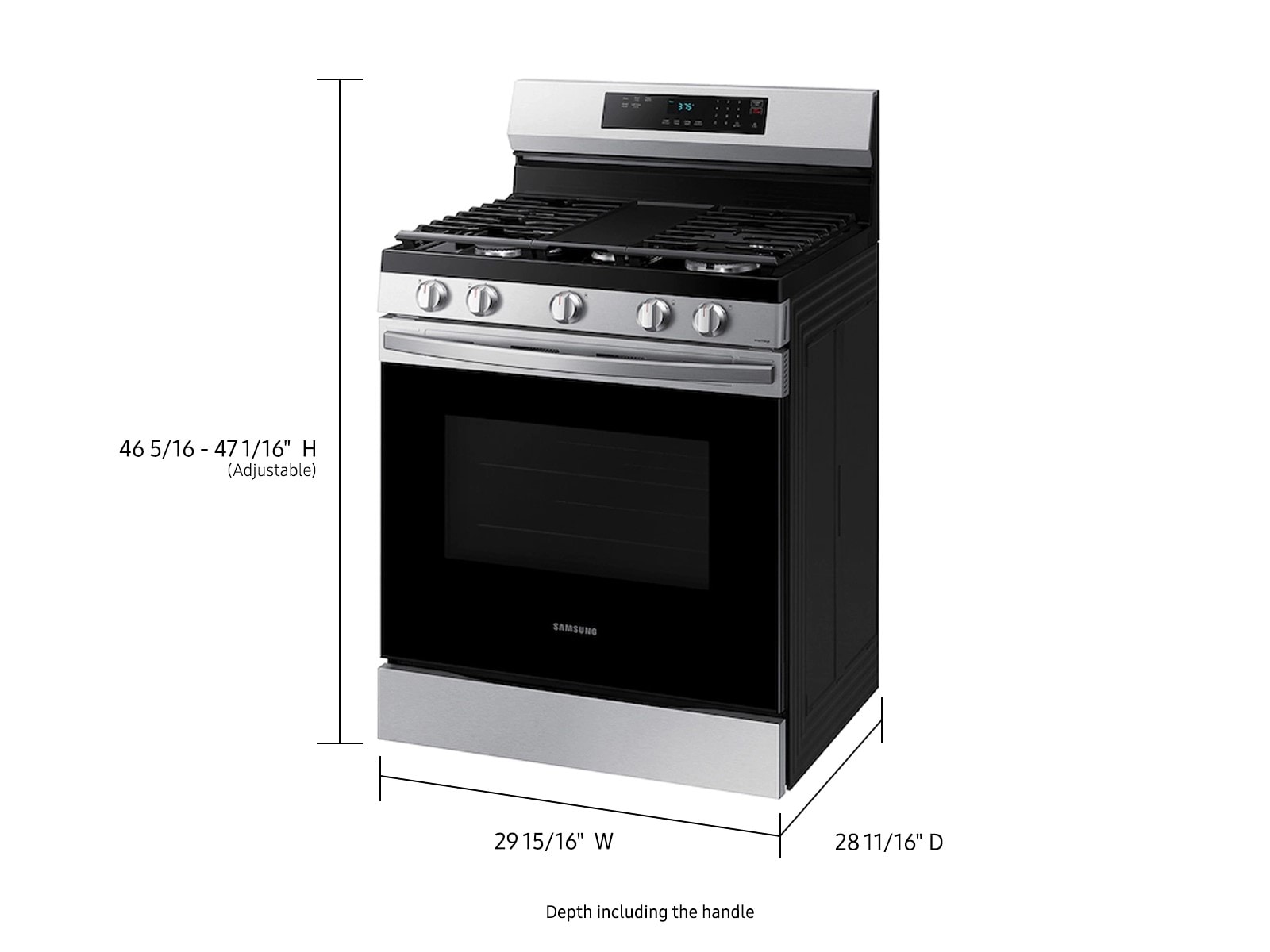 6.0 cu. ft. Smart Freestanding Gas Range with 18K BTU Dual Power Burner &amp; Self Clean in Stainless Steel Silver