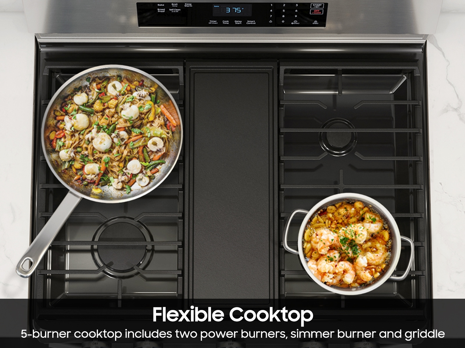 6.0 cu. ft. Smart Freestanding Gas Range with 18K BTU Dual Power Burner &amp; Self Clean in Stainless Steel Silver