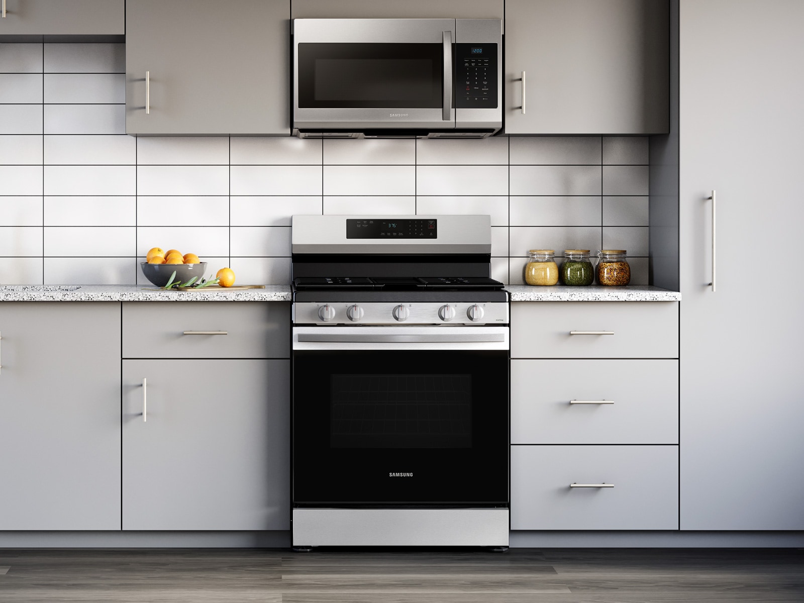 6.0 cu. ft. Smart Freestanding Gas Range with 18K BTU Dual Power Burner &amp; Self Clean in Stainless Steel Silver