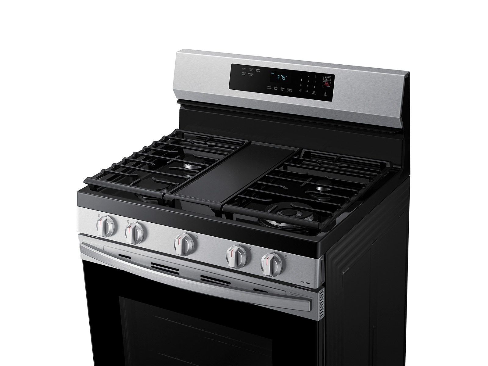 6.0 cu. ft. Smart Freestanding Gas Range with 18K BTU Dual Power Burner &amp; Self Clean in Stainless Steel Silver