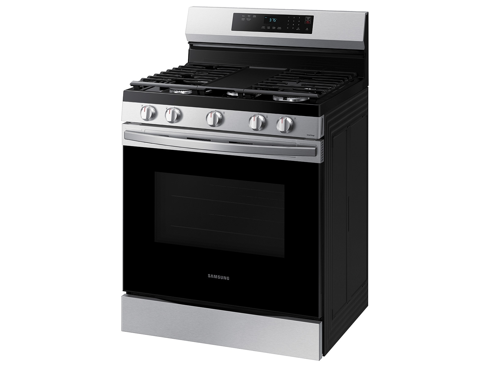 6.0 cu. ft. Smart Freestanding Gas Range with 18K BTU Dual Power Burner &amp; Self Clean in Stainless Steel Silver