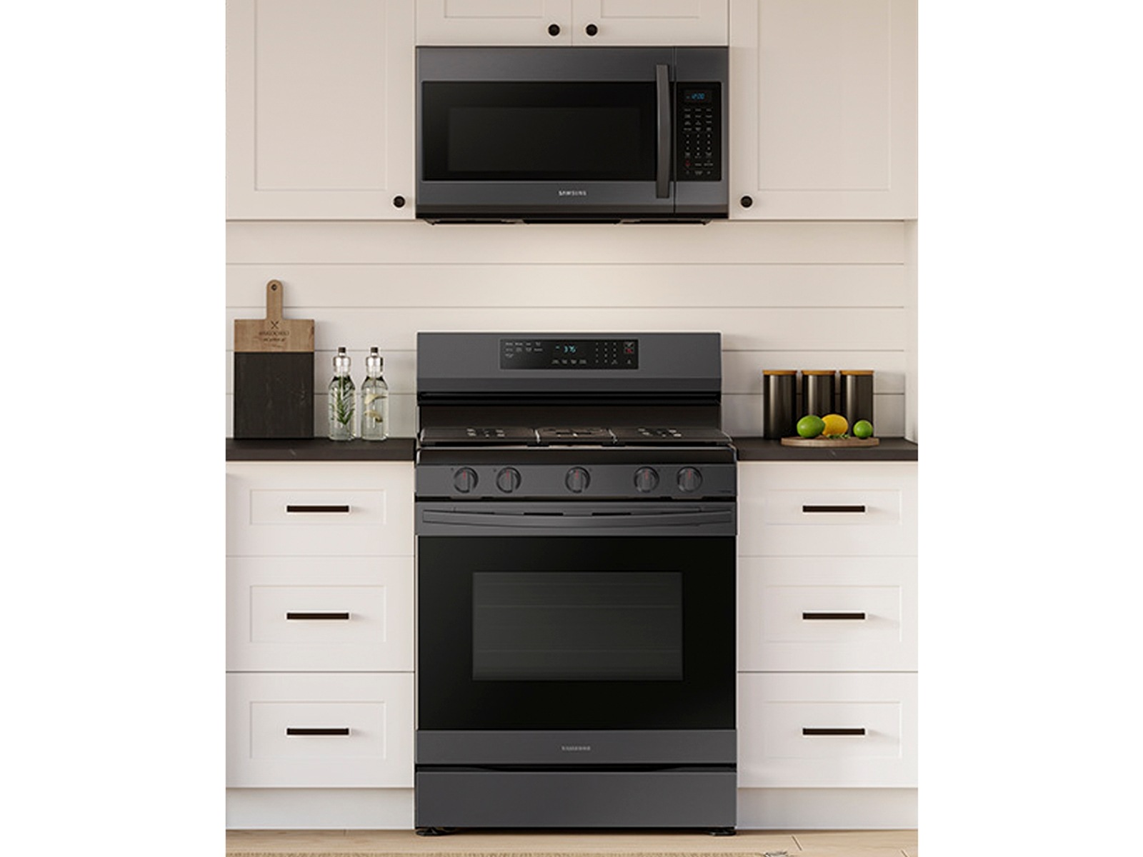 6.0 cu. ft. Smart Freestanding Gas Range with No-Preheat Air Fry &amp; Convection in Black Stainless Steel Black