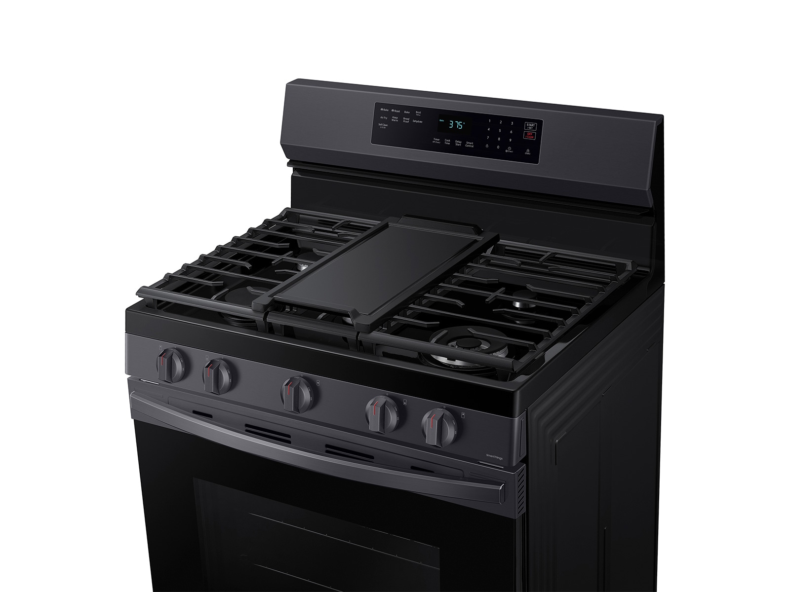 6.0 cu. ft. Smart Freestanding Gas Range with No-Preheat Air Fry &amp; Convection in Black Stainless Steel Black