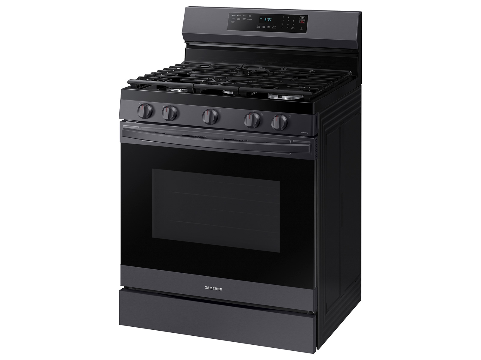 6.0 cu. ft. Smart Freestanding Gas Range with No-Preheat Air Fry &amp; Convection in Black Stainless Steel Black