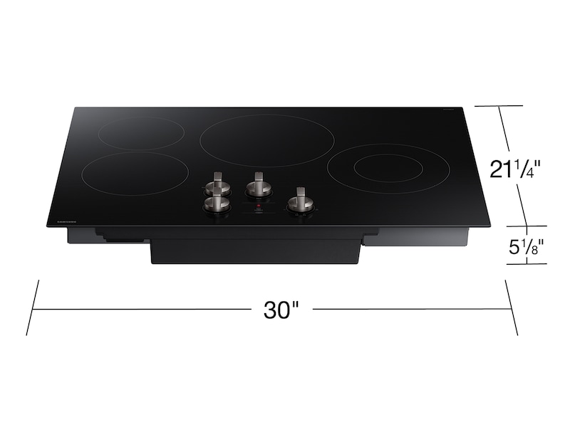 NZ5300R Electric Cooktop with Flexible Cooktop, Front Controls L-Perspective Black 