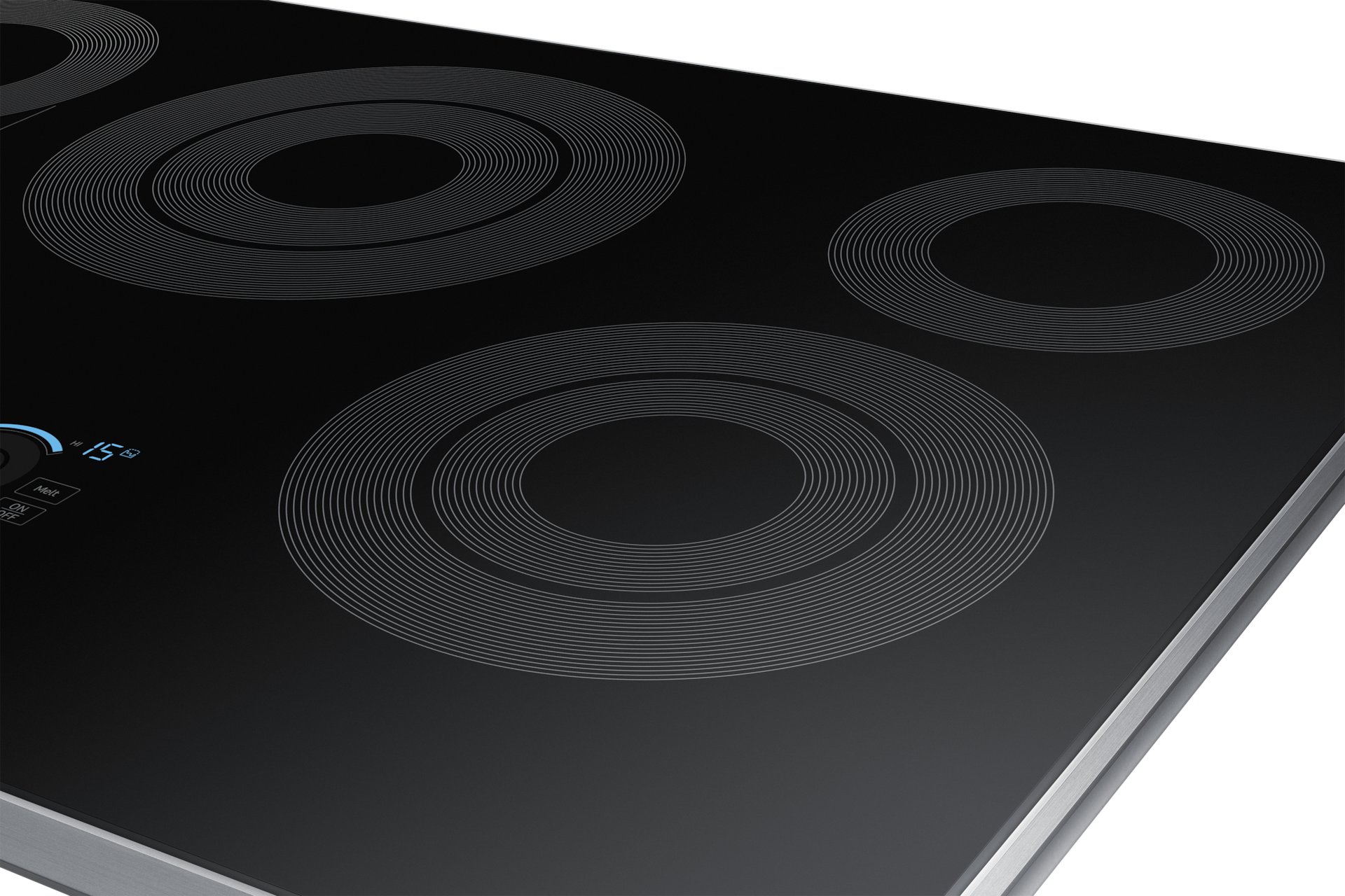 30" Smart Electric Cooktop with Sync Elements in Stainless Steel Rapid-Boil Silver 