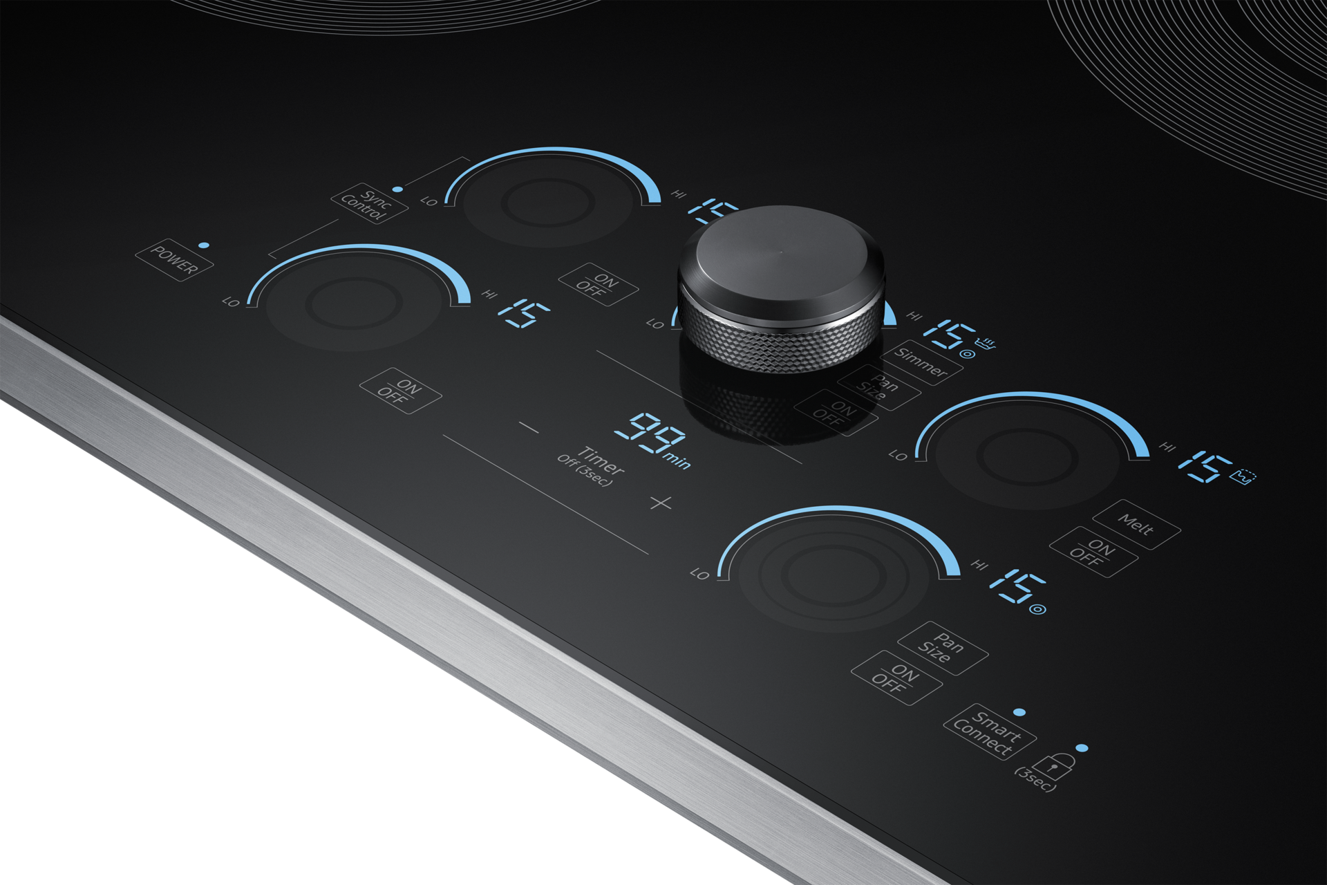 30" Smart Electric Cooktop with Sync Elements in Stainless Steel Display Silver 