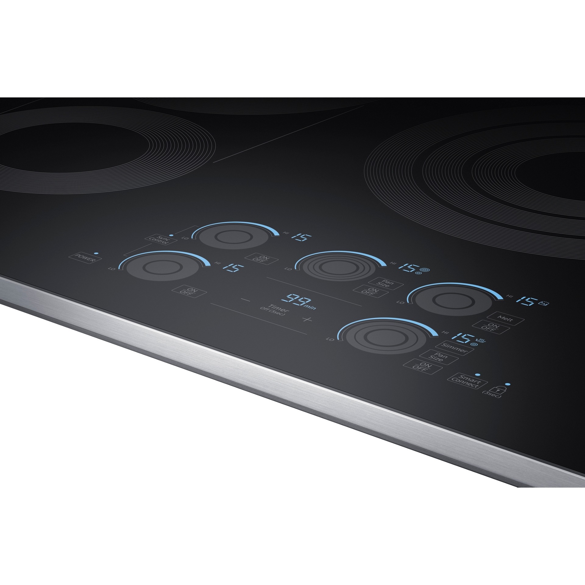 36" Smart Electric Cooktop with Sync Elements in Stainless Steel Silver