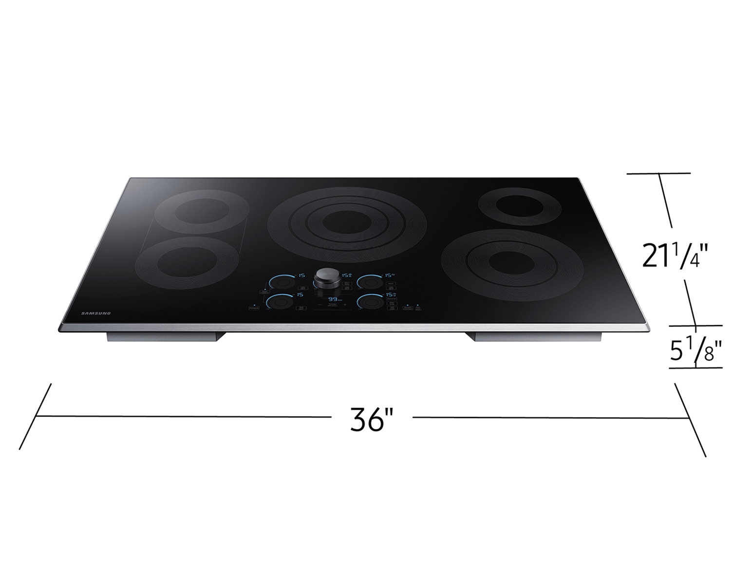 36" Smart Electric Cooktop with Sync Elements in Stainless Steel Silver